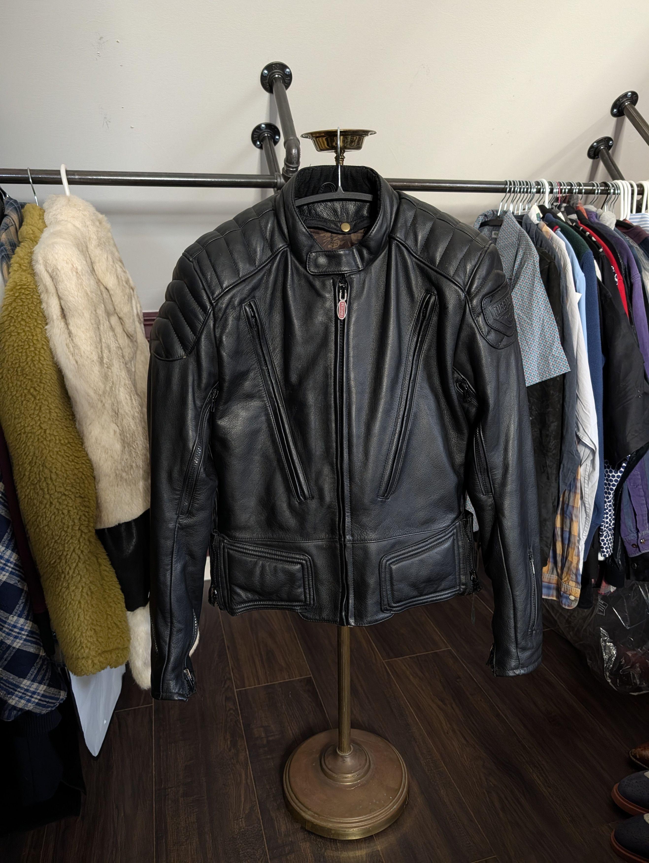 FirstGear Leather padded Thermolite lining armored moto jacket Size US XS / EU 42 / 0 - 1 Thumbnail