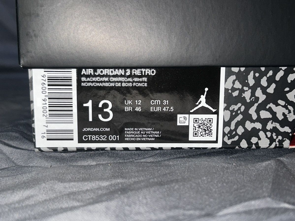 Nike AIR JORDAN 3 RETRO BLACK CAT SIZE 13 Size US 13 / EU 46 - 7 Thumbnail