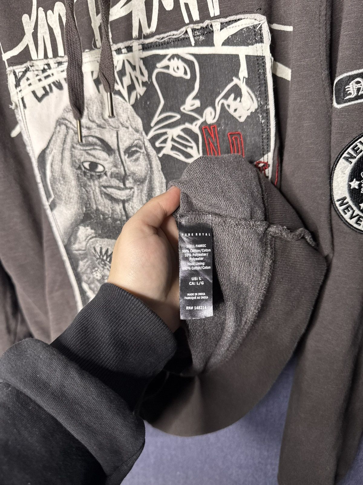 Other Punk Royal Graffiti Print Hoodie Distressed Y2K Avant Garde Size US L / EU 52-54 / 3 - 15 Thumbnail