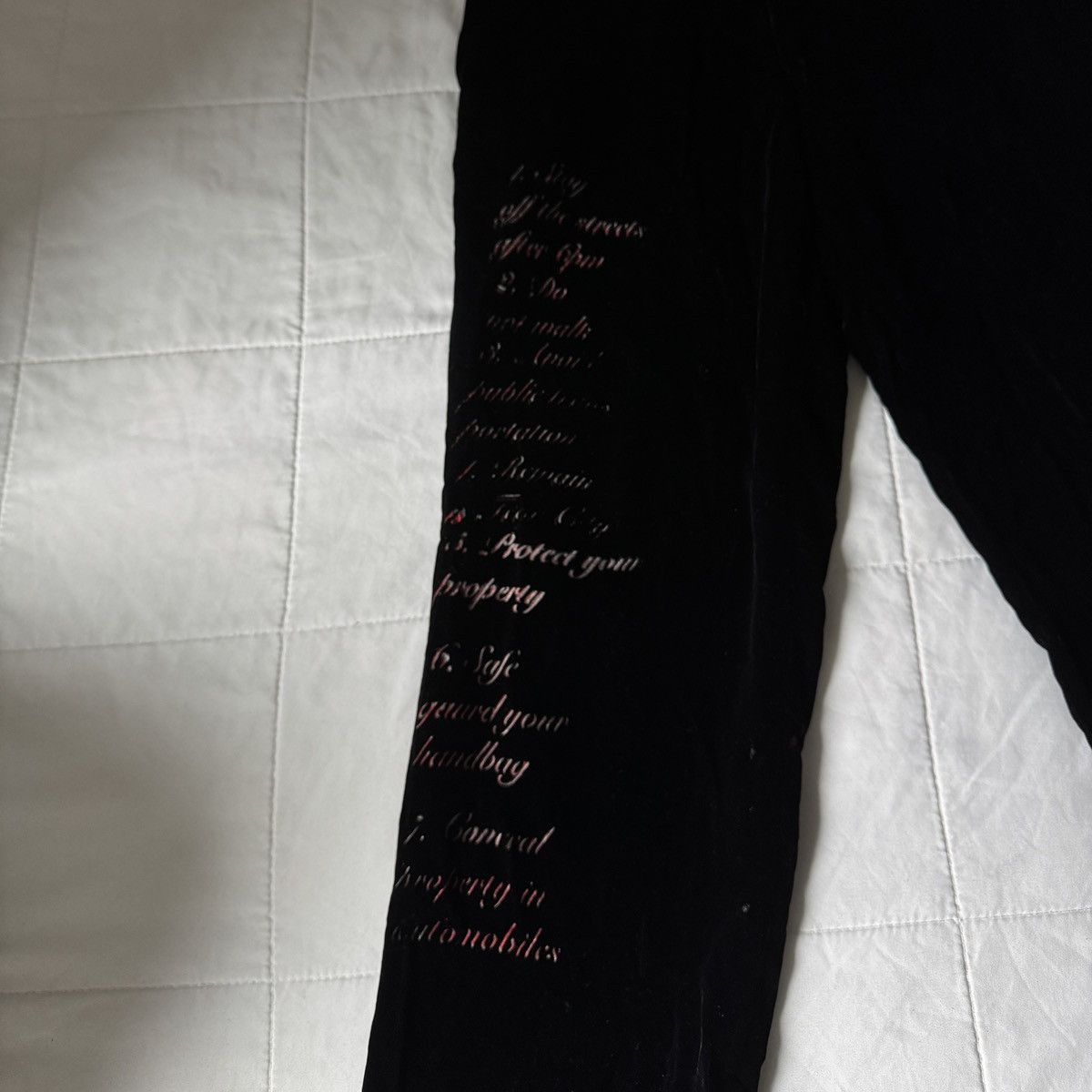 Vintage Vintage goth black & red velvet pants Size US 31 - 4 Thumbnail