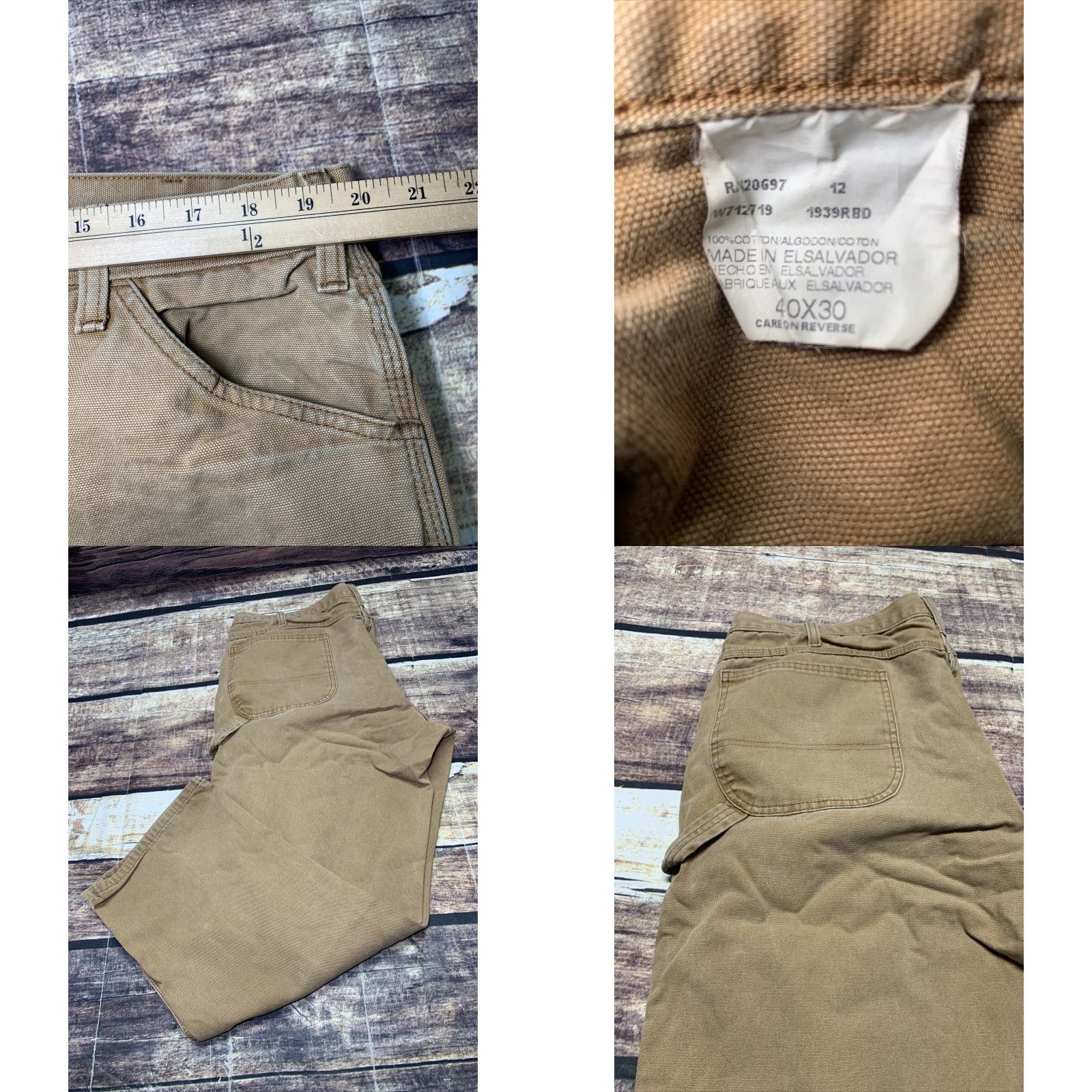 Dickies DICKIES Carpenter Pants Jeans Brown Duck Mens Size 40 x 28.5 Work Construction Pants Carpenter Brown Duck Mens 40x28.5 Size US 40 / EU 56 - 8 Thumbnail