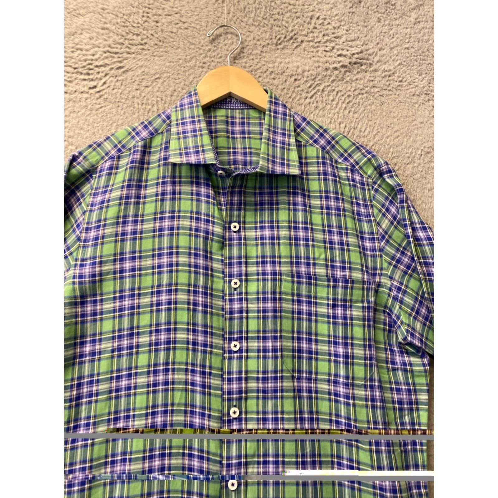 Vintage J Hilburn Long Sleeve Button Shirt Mens M Green Plaid Lightweight Slim /0481 Size US M / EU 48-50 / 2 - 3 Thumbnail