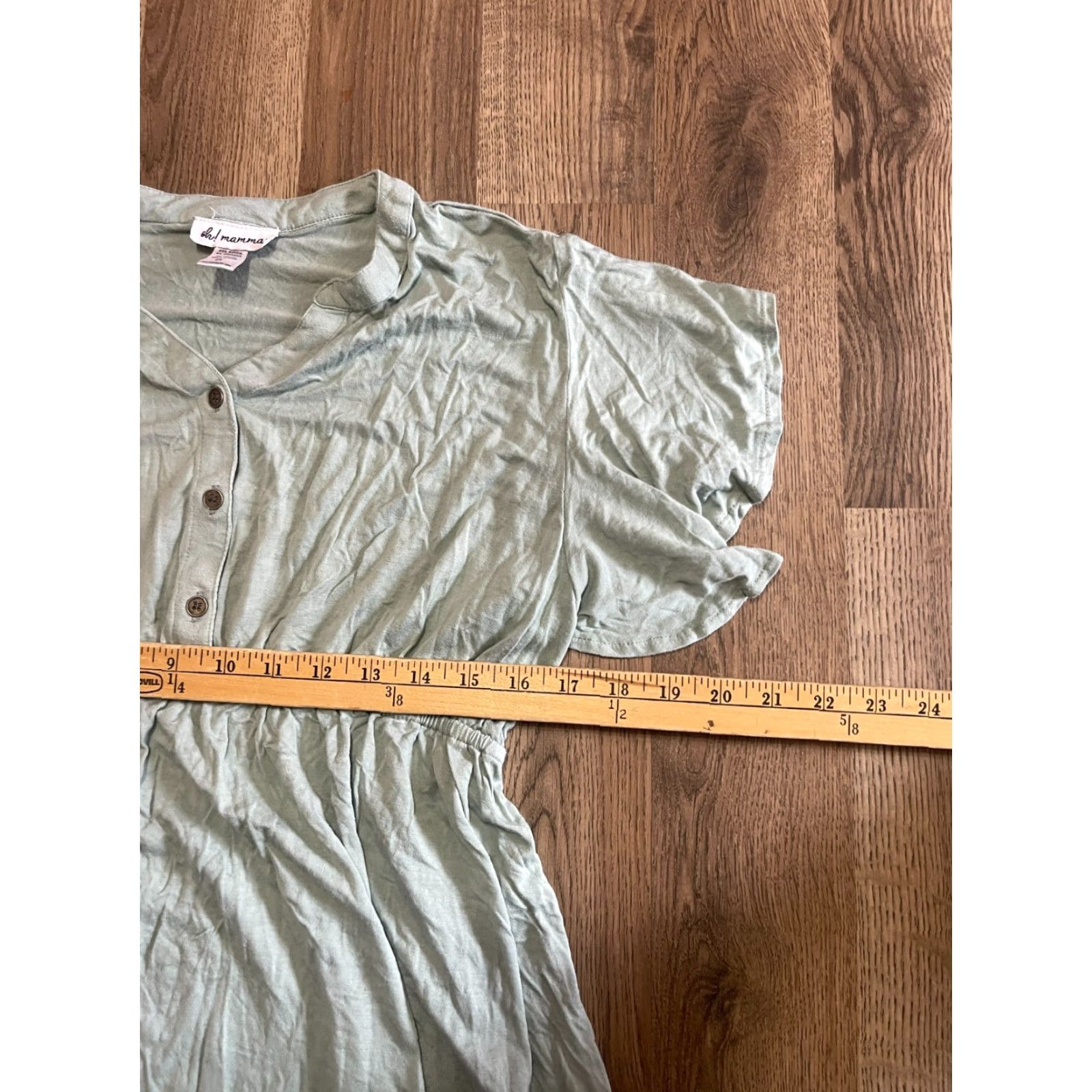 Vintage VINTAGE Oh! Mamma Shirt Womens 2X Green 1/4 Buttons Short Sleeve Shirt 2X Womens Mens Girls Size XXL / US 16-18 / IT 52-54 - 6 Thumbnail