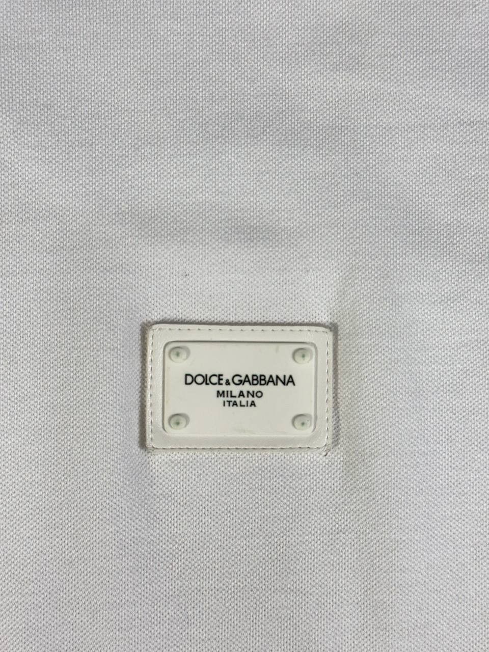 Dolce & Gabbana Dolce & Gabbana Logo Plaque Polo Shirt In White Size US XL / EU 56 / 4 - 4 Thumbnail