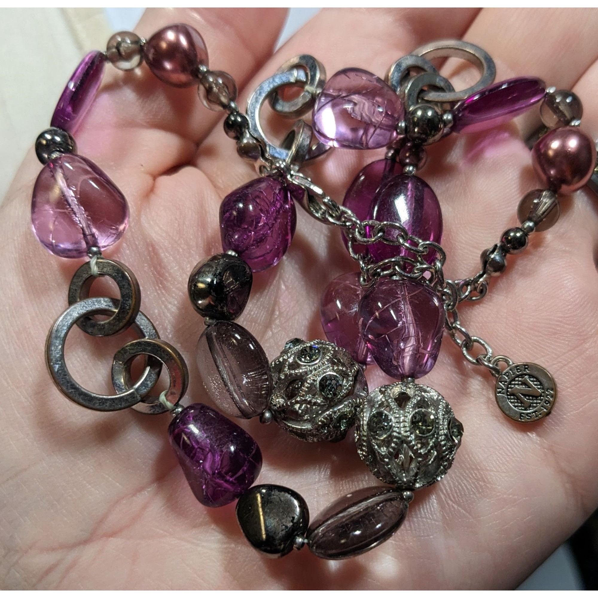 Other Vintage Napier Fairycore Purple And Silver Tone Necklace Size ONE SIZE - 3 Thumbnail