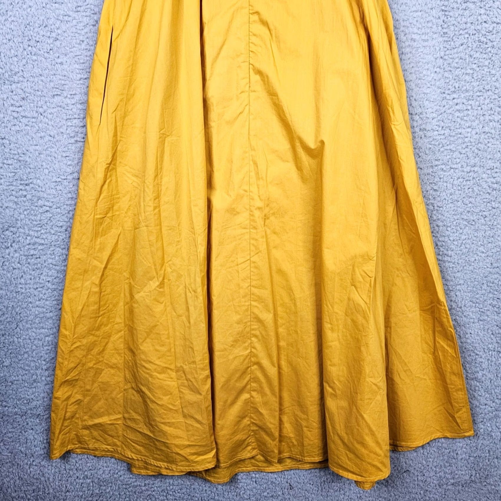 Vintage OUR SECOND NATURE Women's Cotton Yellow Summer Dress XS Square Neck Sleeveless A-Line Casual Size XS / US 0-2 / IT 36-38 - 3 Thumbnail