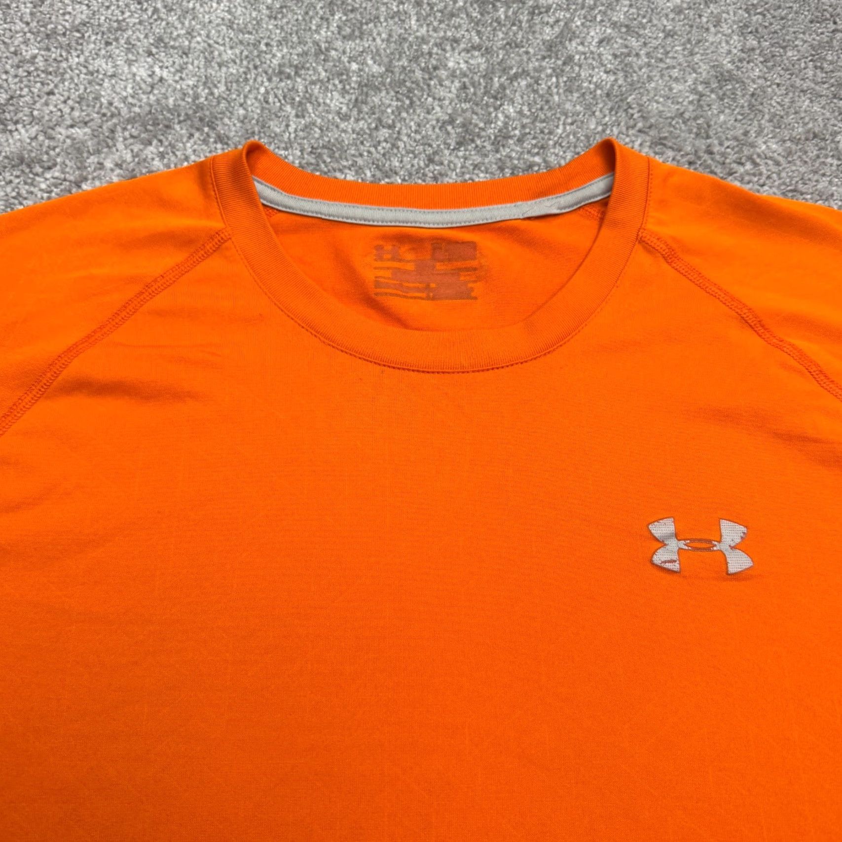Under Armour Under Armour HeatGear Tech Active T-Shirt Mens XL Orange Short Sleeve Crew Tee Size US XL / EU 56 / 4 - 4 Thumbnail