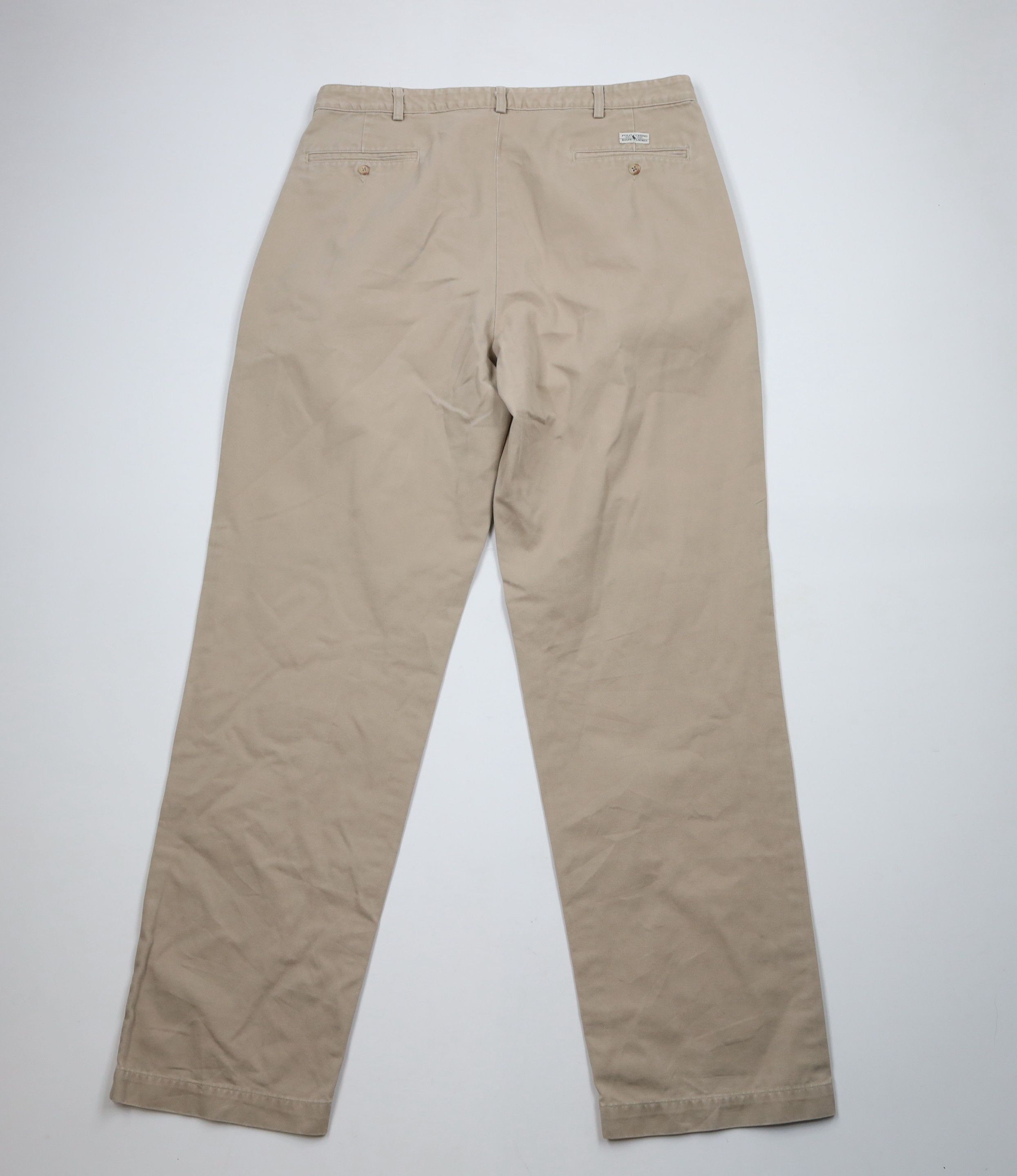 Ralph Lauren × Vintage Vintage 90s Ralph Lauren Chino Pants Beige Cotton USA Size US 36 / EU 52 - 9 Thumbnail