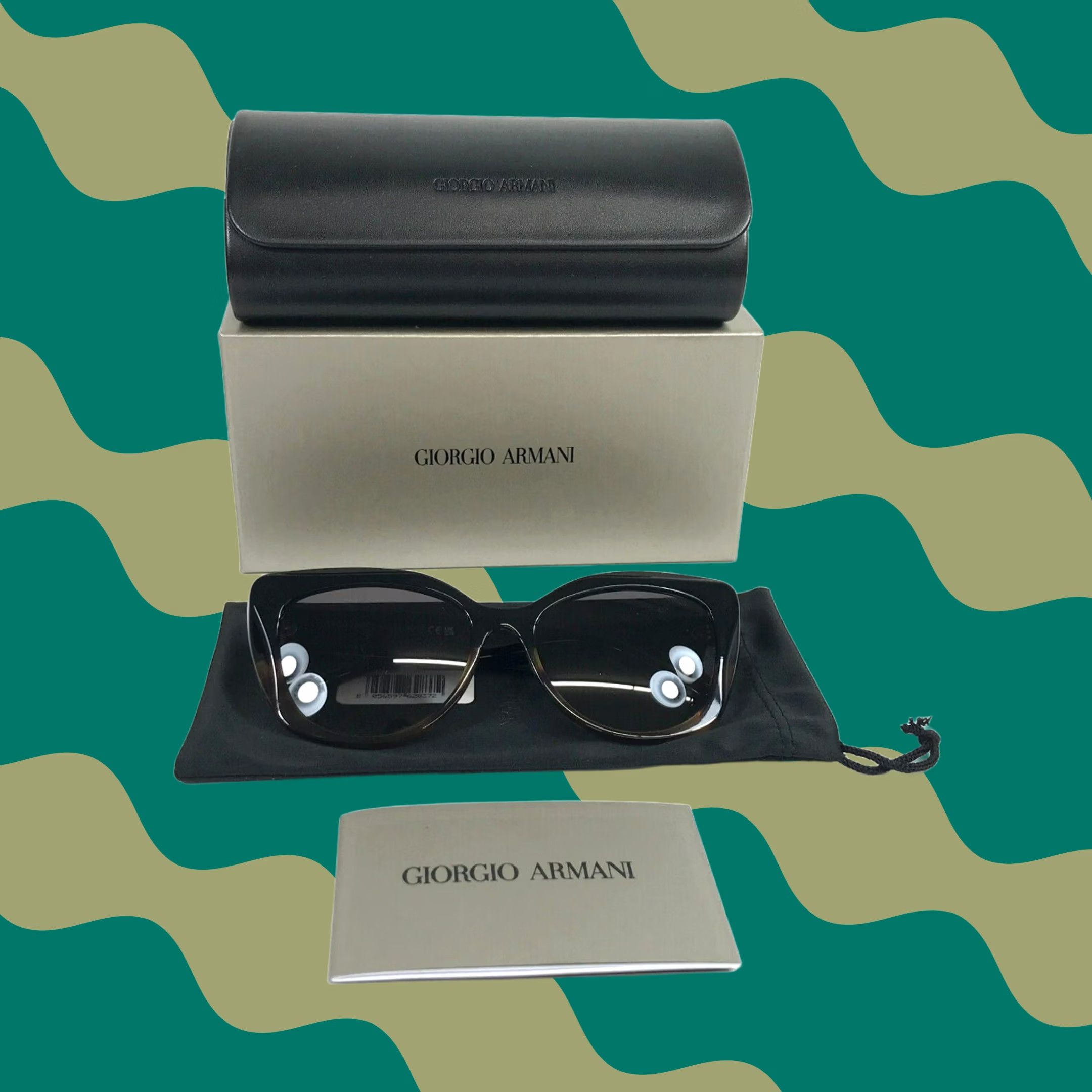 Giorgio Armani Sunglasses AR8195-U 6033/51 Red Havana Cat Eye w/ Gradient Brown Giorgio Armani Giorgio Armani Sunglasses Cat Eye AR8195-U  main image 3