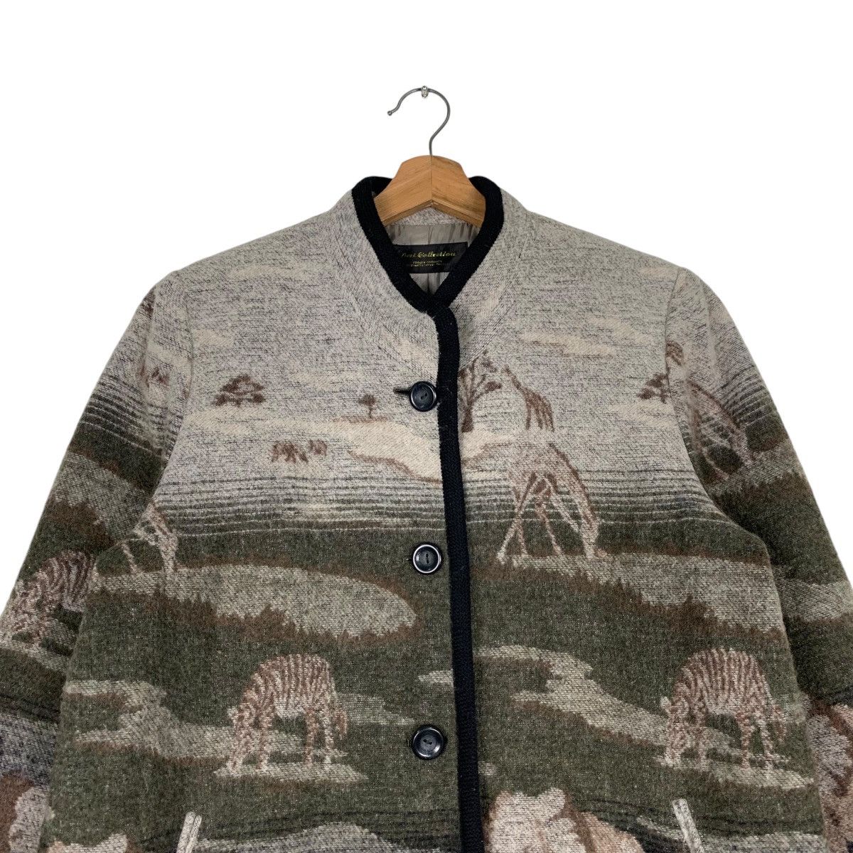 Vintage Vintage 90's Animal Graphic Print Wool Coat Jacket #1275-C57 Size US M / EU 48-50 / 2 - 2 Thumbnail