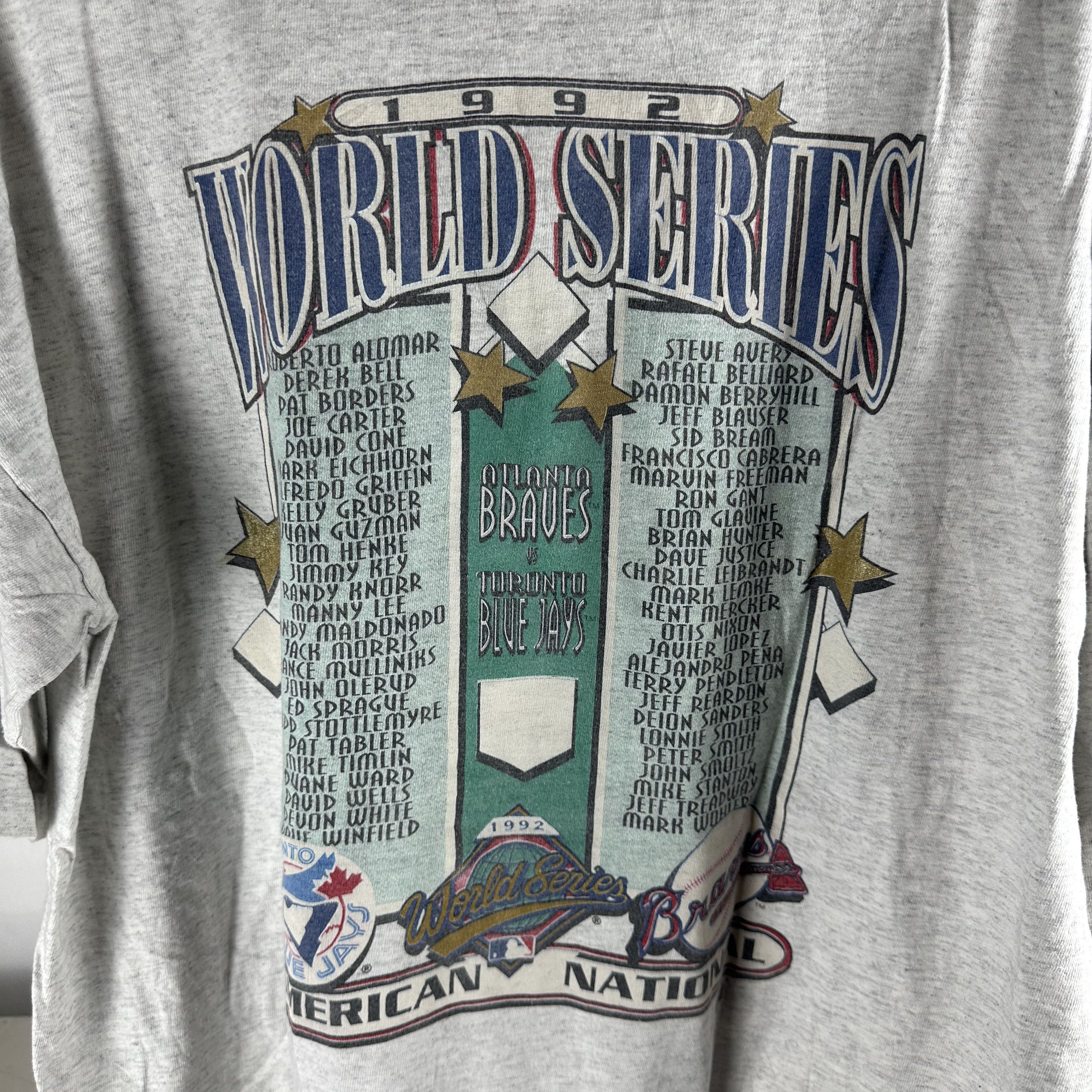 Vintage 1992 MLB WorldSeries Toronto Blue Jays VS Atlanta Braves Tee Size US XL / EU 56 / 4 - 4 Thumbnail