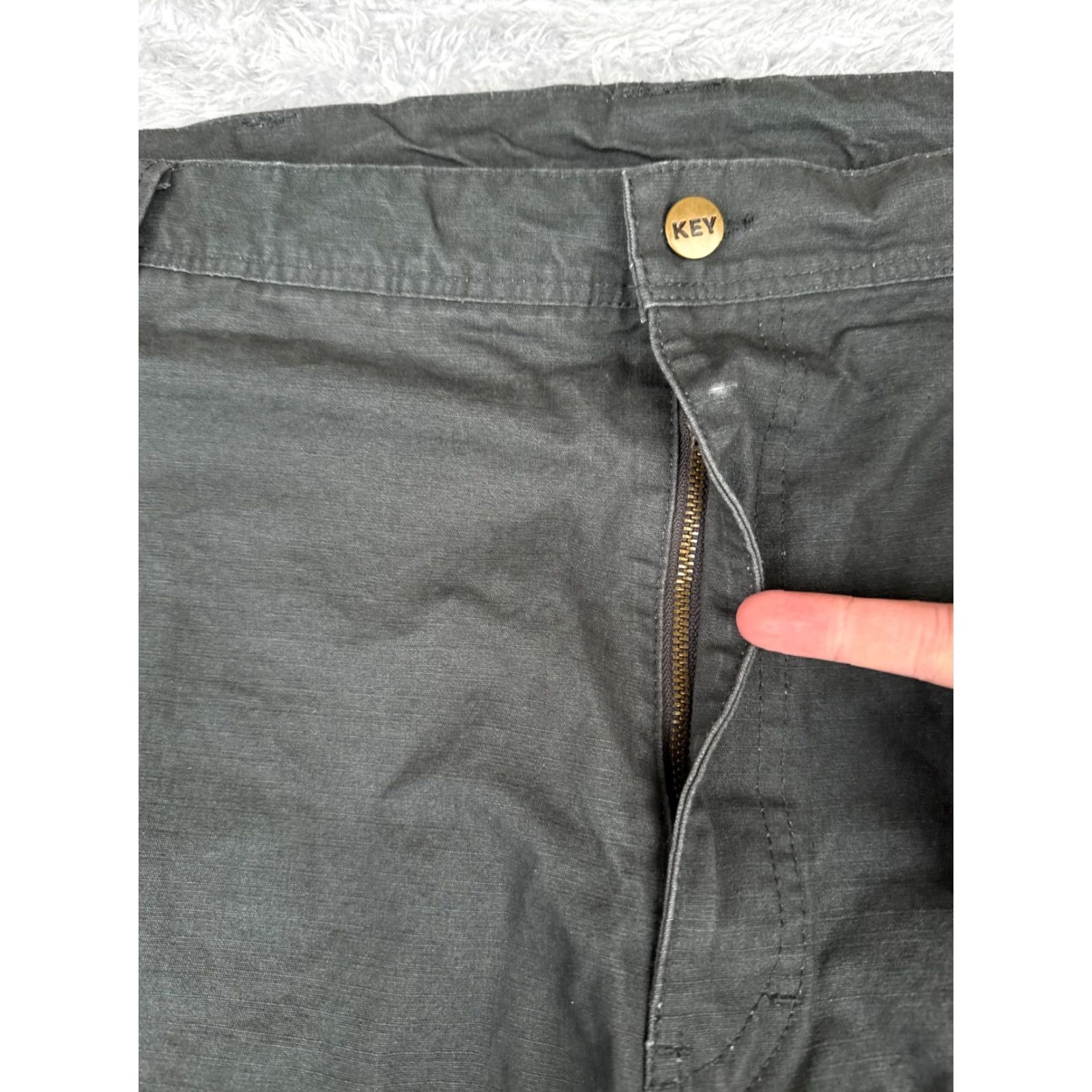 Vintage KEY Pants Men 44 Green Workwear Ripstop Cargo Cotton Durable 44x30 Size US 44 / EU 60 - 5 Thumbnail