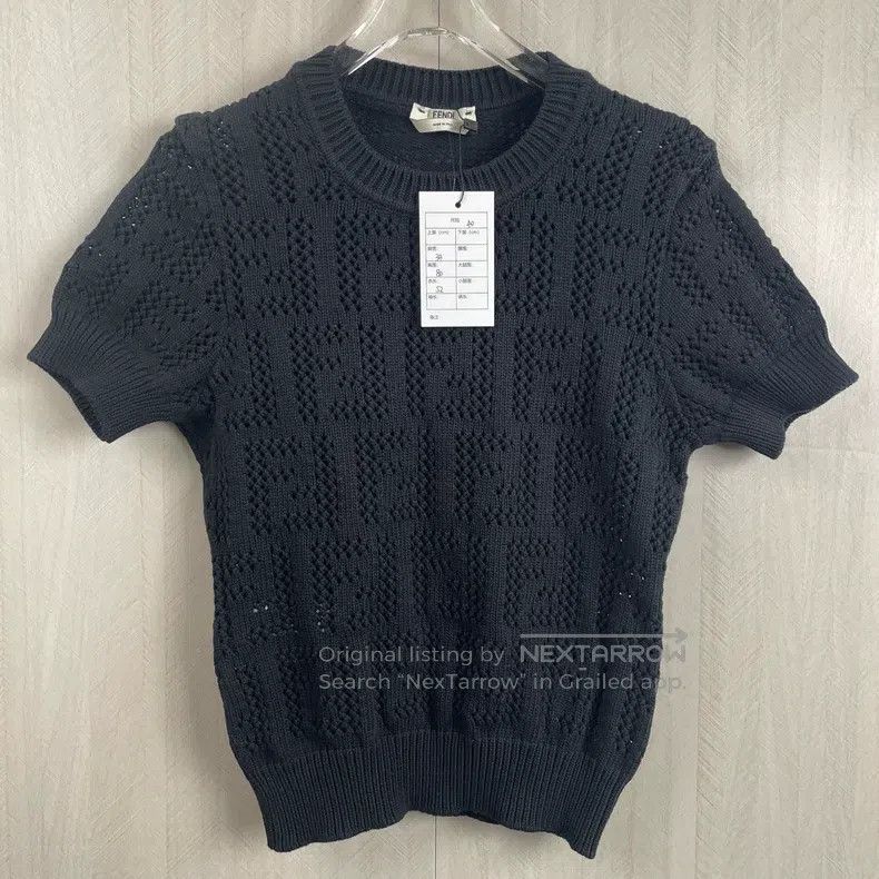 Fendi Fendi Black Monogram Knit Short Sleeve Size XS / US 0-2 / IT 36-38 - 1 Thumbnail