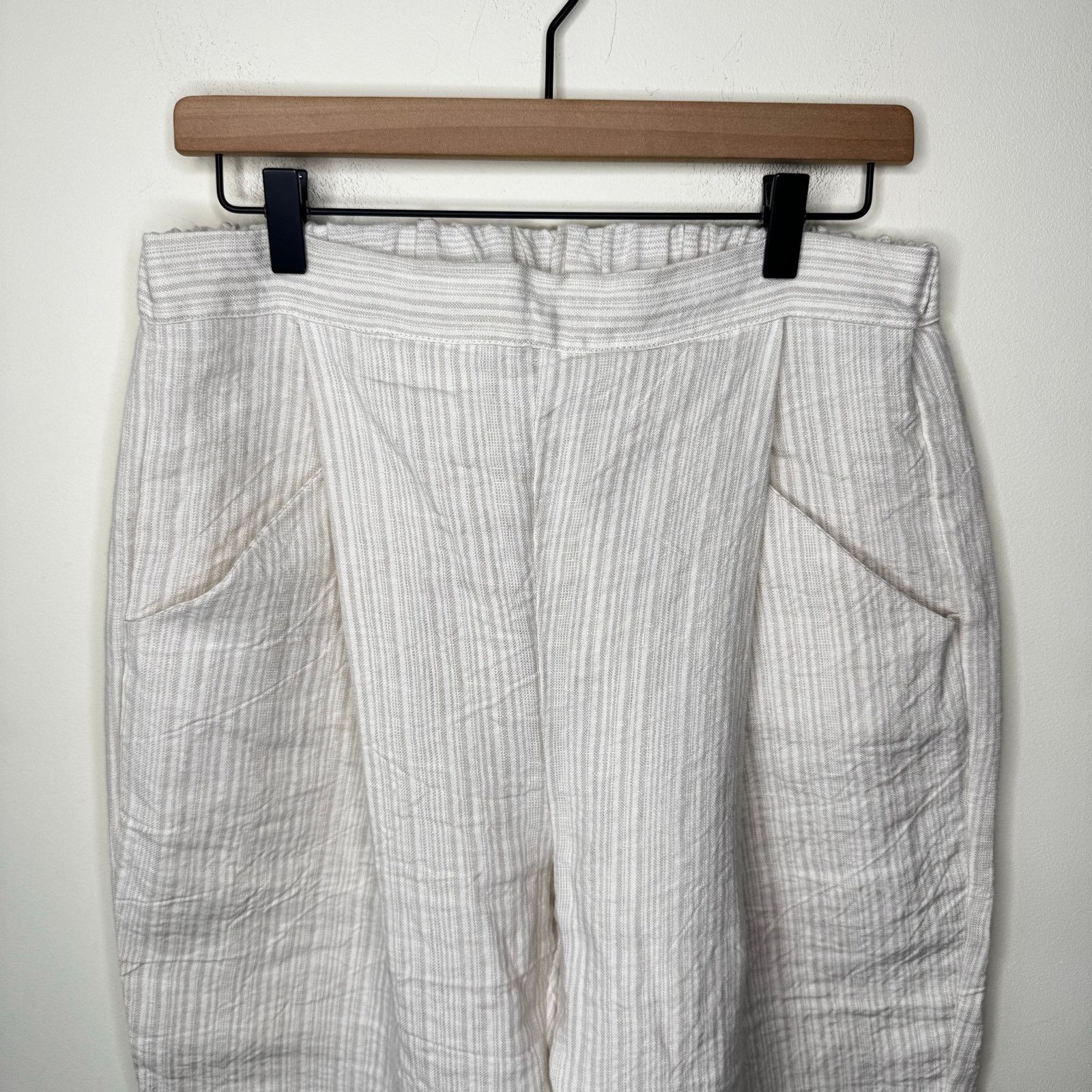 Other MOSKIDDOS 100% Linen Pull On Front Pleated Relaxed Fit Pants Size 30" / US 8 / IT 44 - 3 Thumbnail