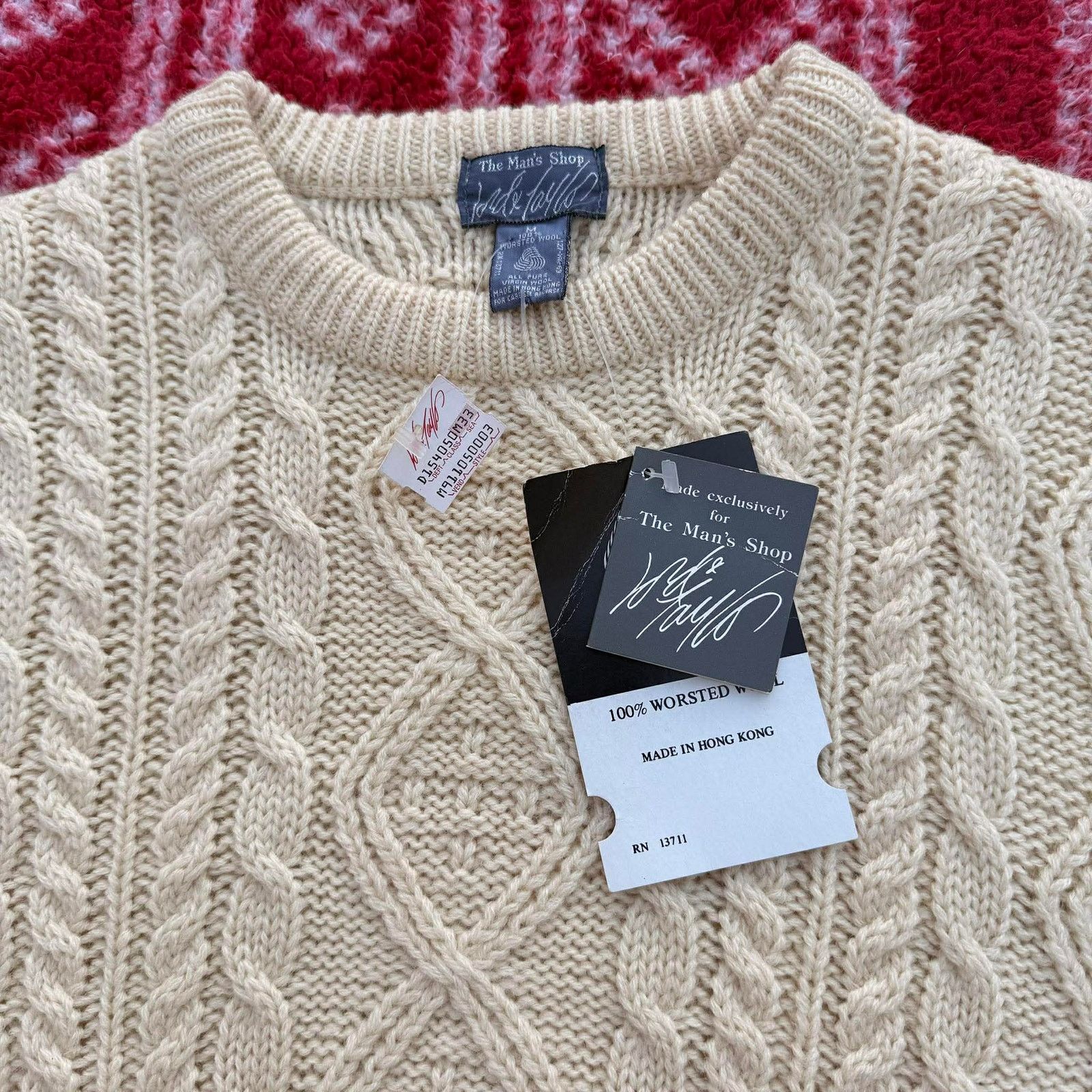Lord & Taylor NWT Vintage Lord & Taylor Men's Medium Cable Knit Sweater Size US M / EU 48-50 / 2 - 2 Thumbnail