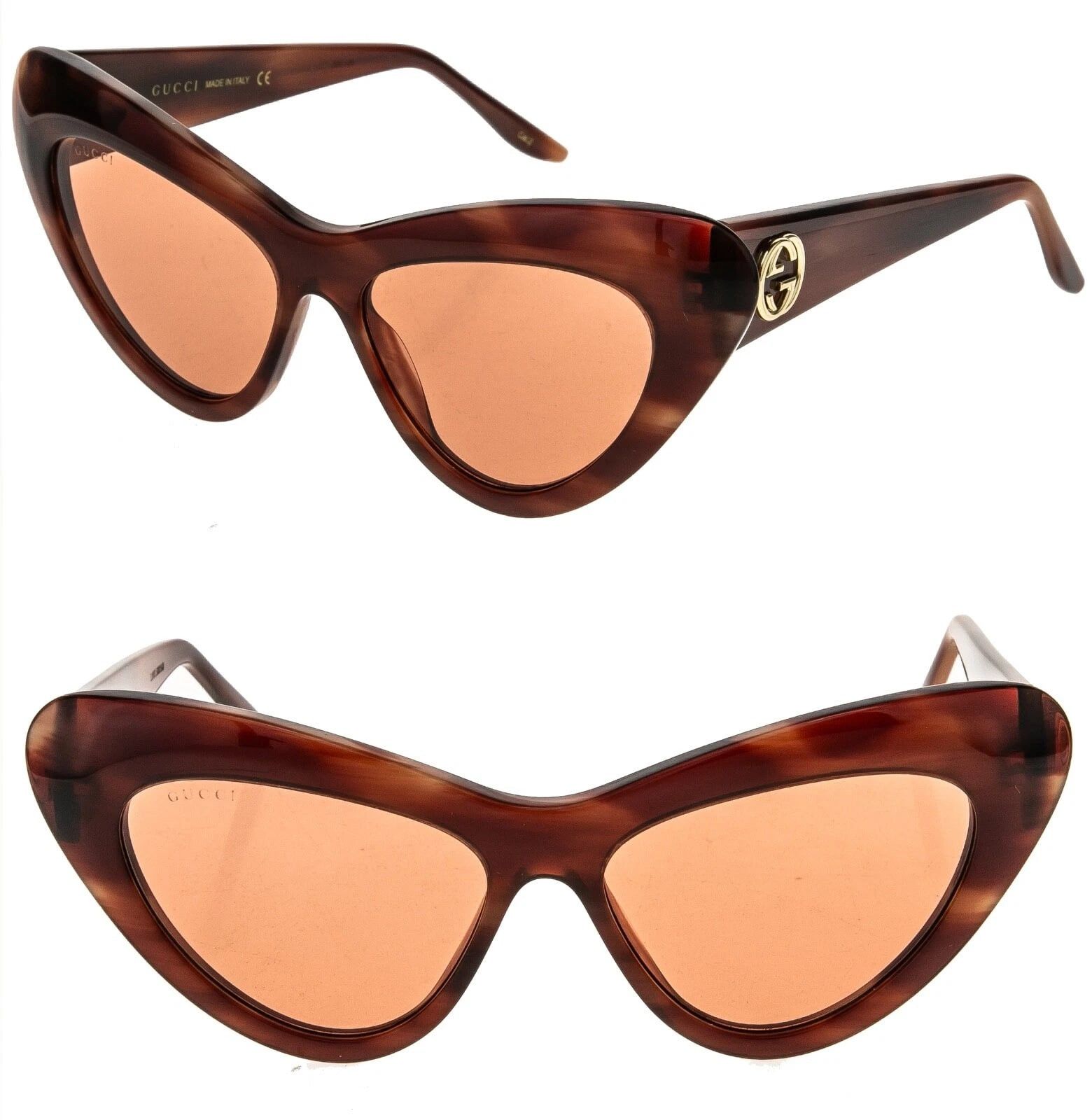 Gucci GUCCI Gg0895s 0895 Havana 004 Fashion Chunky Sunglasses Size ONE SIZE - 1 Thumbnail