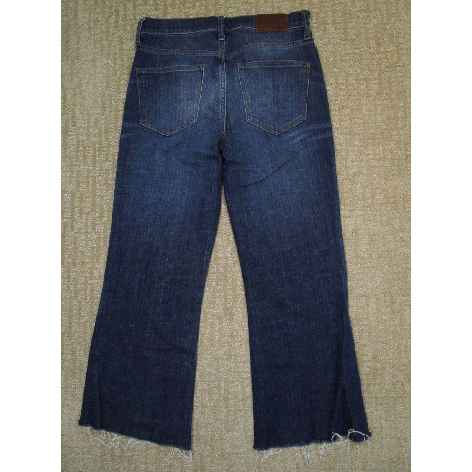 Madewell Madewell Jeans Women 28 Blue High Rise Flared Cropped Dark Wash 5-Pocket Denim Zip Front Size 28" / US 6 / IT 42 - 3 Thumbnail