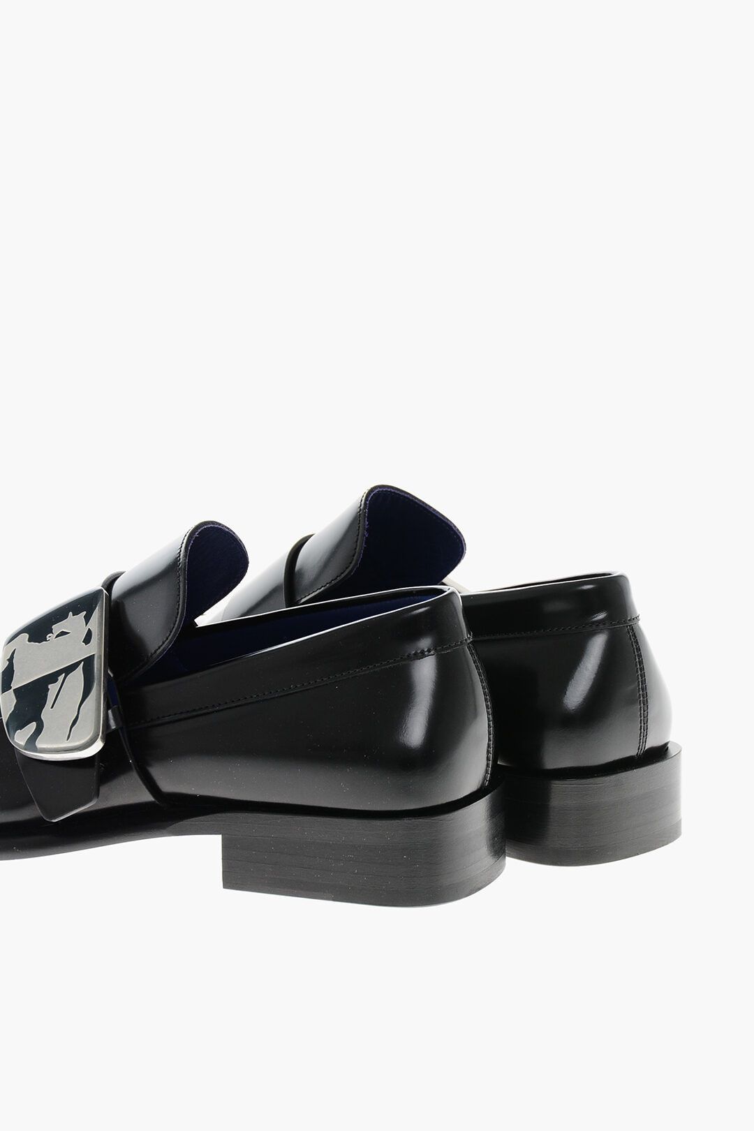 Burberry og1mm1125 Leather Shiled Loafers in Black Size US 7 / EU 40 - 3 Thumbnail