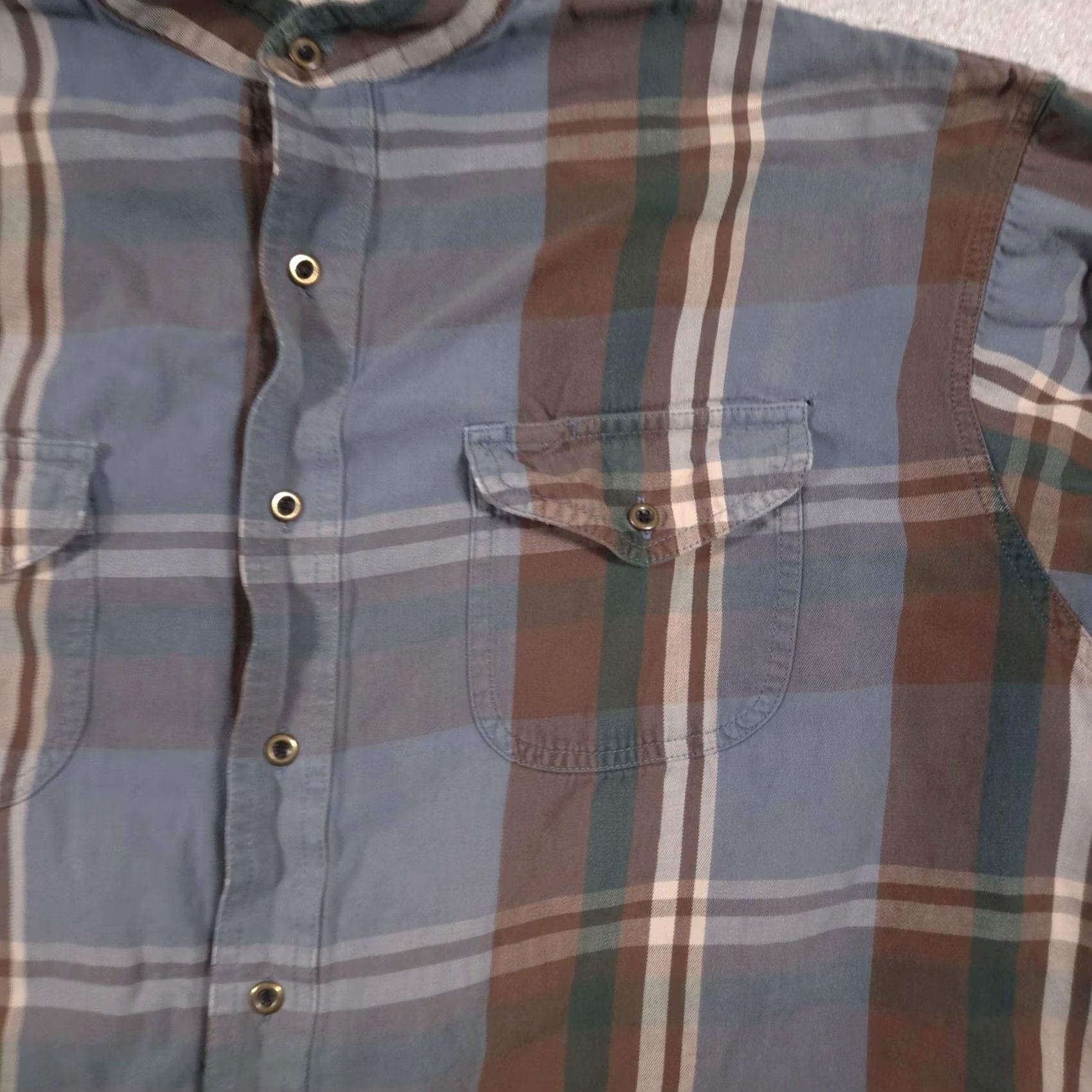 Wrangler Painted Desert by Wrangler Shirt Mens Medium Blue Plaid Button Front Long Sleeve Size US M / EU 48-50 / 2 - 3 Thumbnail