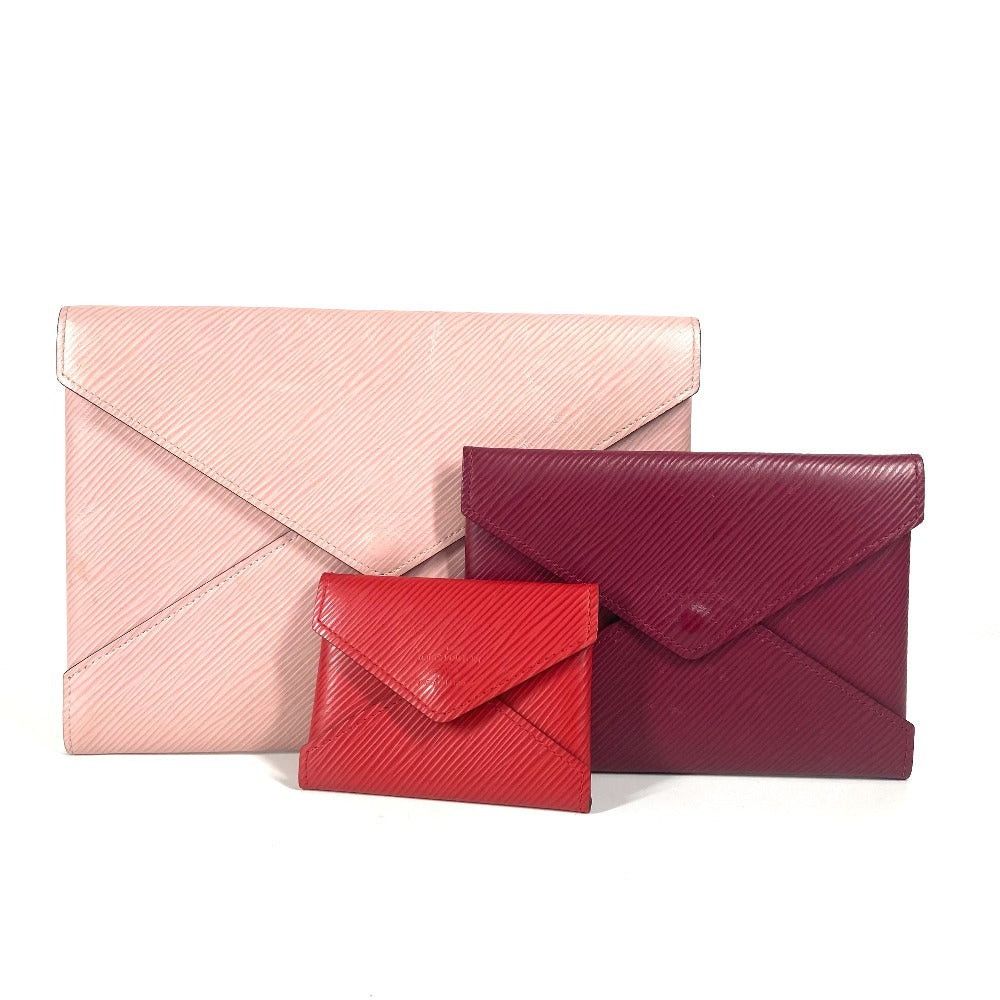 Louis Vuitton M62457 Epi Pochette Kirigami Three-Piece Set Pouch Coin Purse Card Case Clutch Bag Leather Women Pink