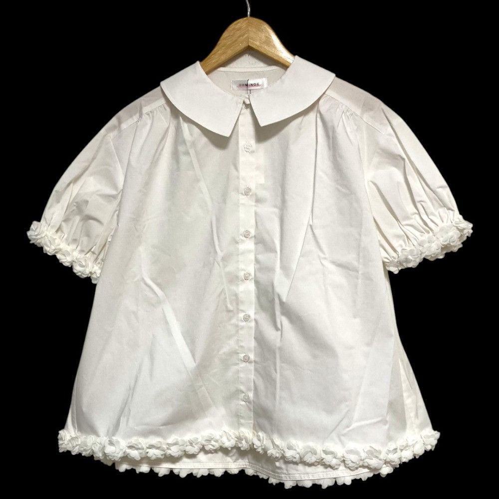 Other UNMINOU Flower Motif Short Sleeve Shirt Textile Tops EF09604 DUTY FREE for USA