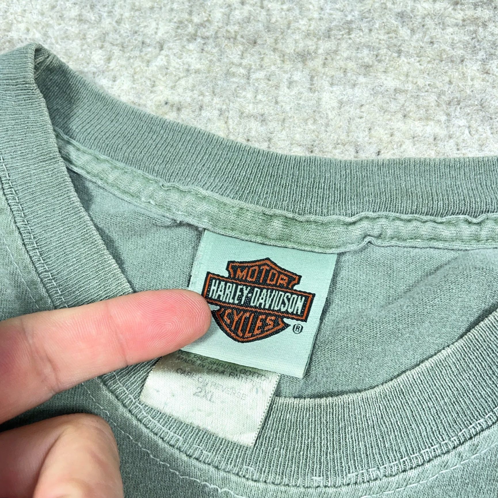 Harley Davidson VINTAGE Harley-Davidson Shirt Men XL Green 80s Retro Logo Graphic Print Short Sleeve T-Shirt Size US XL / EU 56 / 4 - 5 Thumbnail