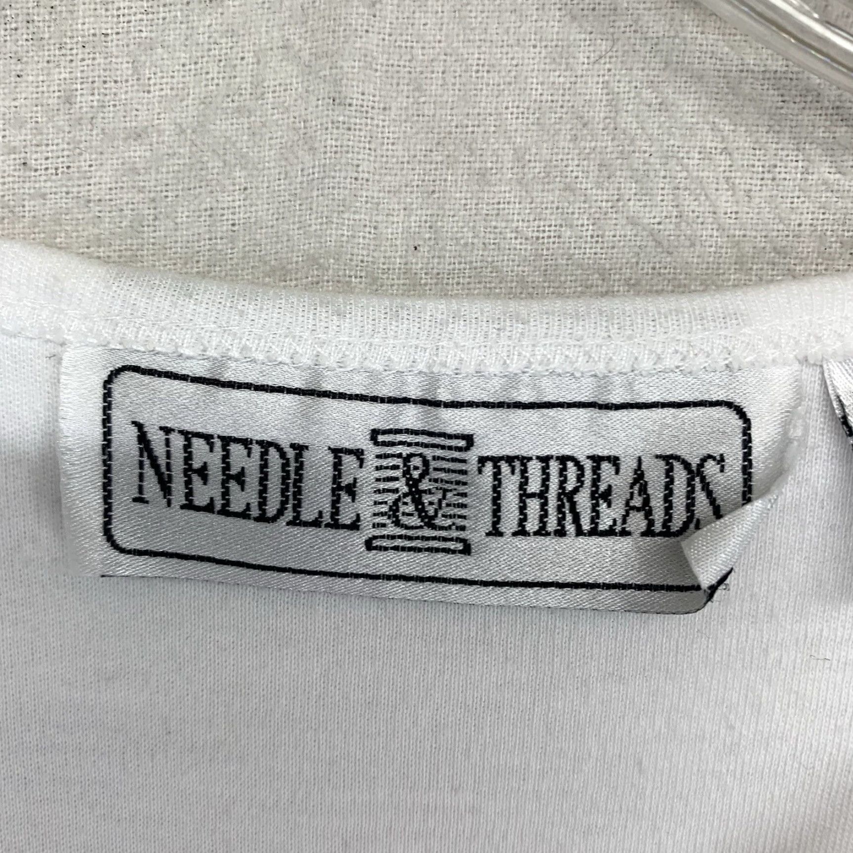 Vintage VINTAGE Needle & Thread Women’s Dress Long White Sleeveless Embroidered Daisy 80s 90s Bohemian Casual Summer Size M / US 6-8 / IT 42-44 - 6 Thumbnail