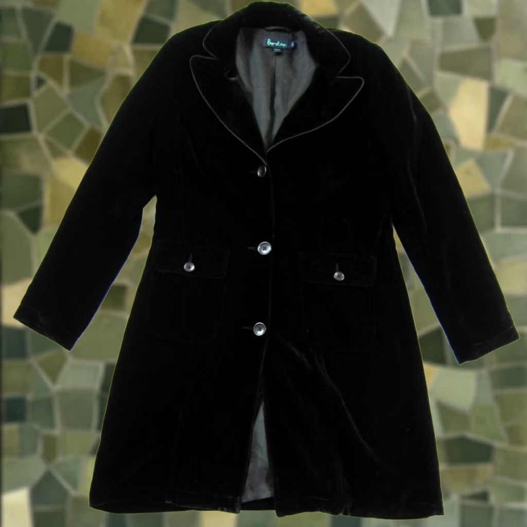 Boden Boden Black Velvet Pocket Collared Long Button Blazer Jacket Woman Size 12 Size XL / US 12-14 / IT 48-50 - 1 Thumbnail