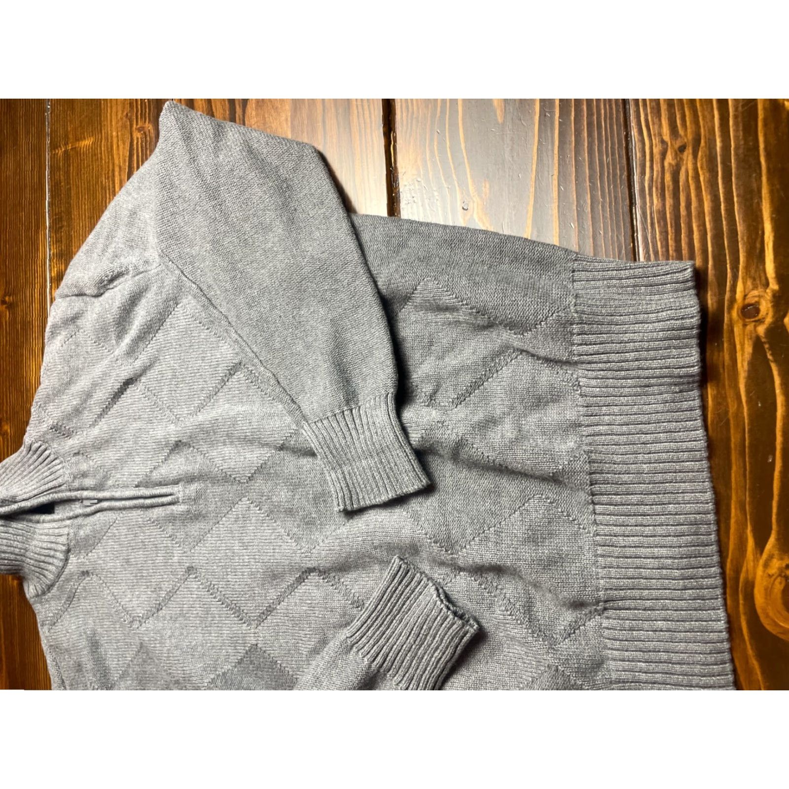 Pronto Uomo Pronto Uomo Sweater Men XL Gray Quarter Zip V-Neck Long Sleeve Ribbed Edge Pullover Size US XL / EU 56 / 4 - 2 Thumbnail