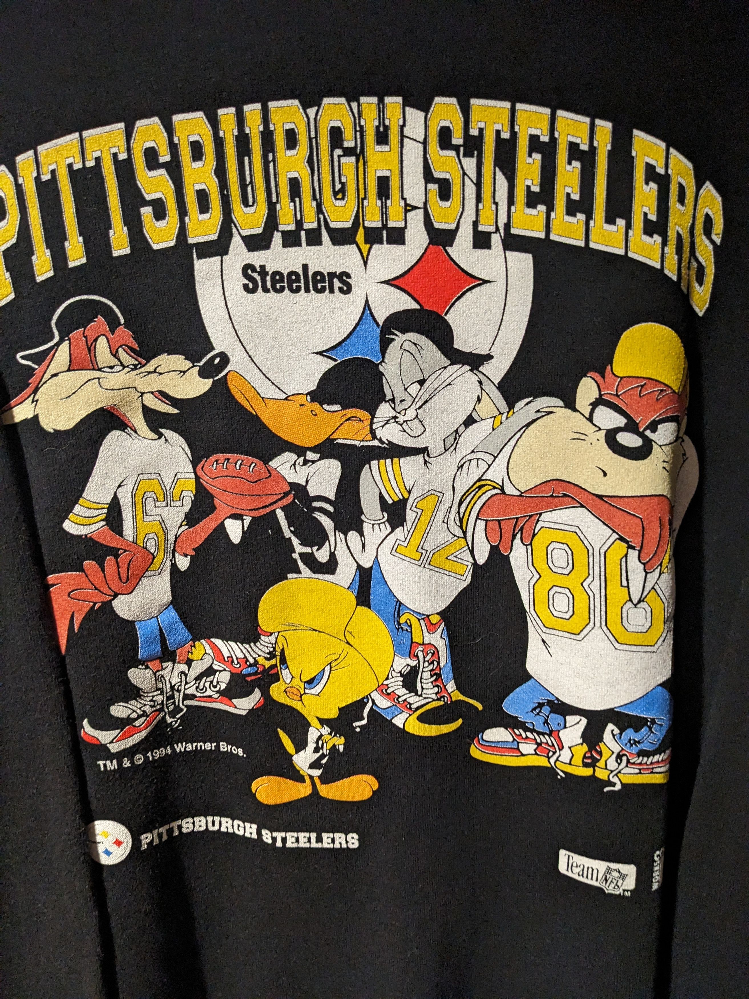 NFL Vintage 1994 Pittsburgh Steelers Looney Tunes NFL Sweatshirt Size US XXL / EU 58 / 5 - 2 Thumbnail