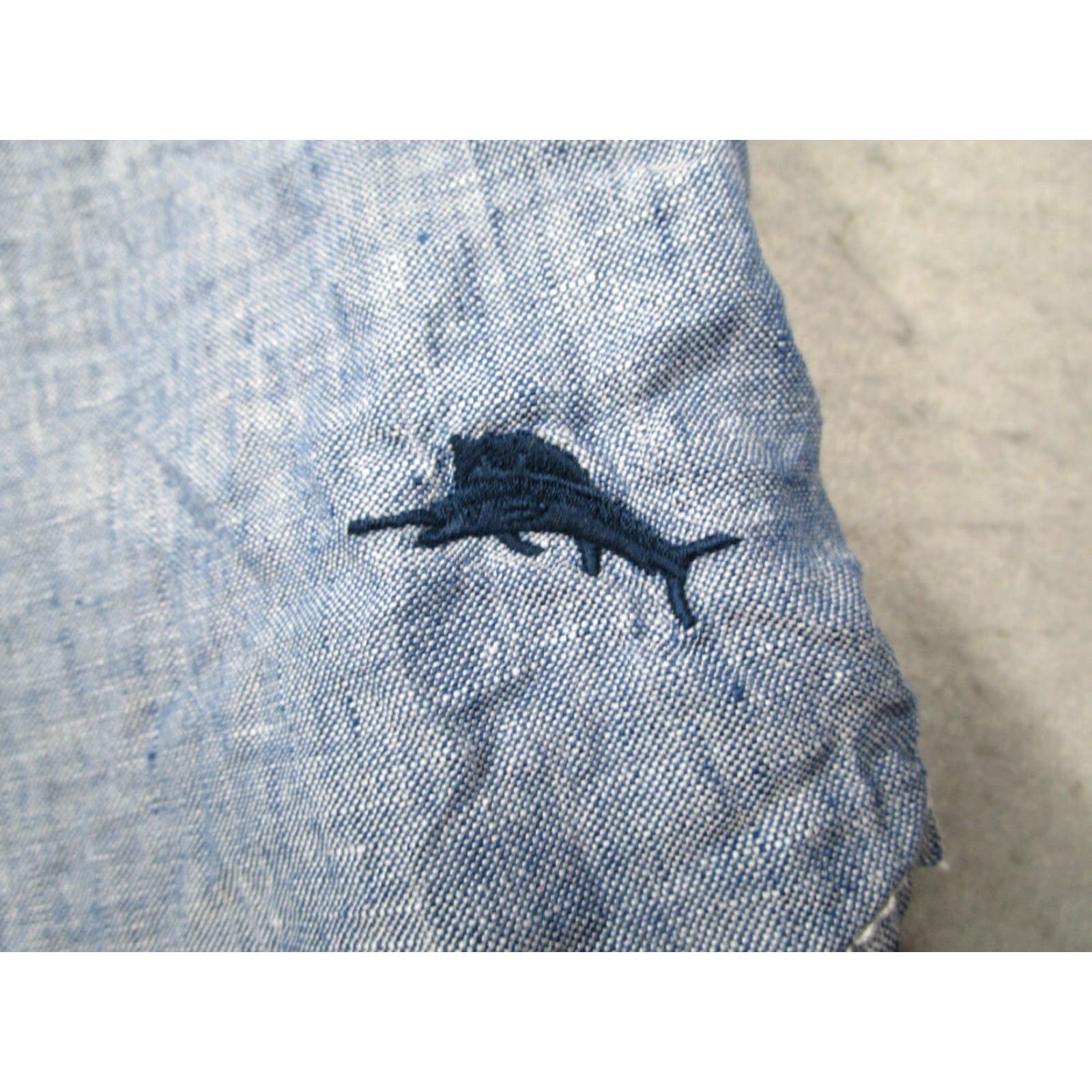 Tommy Bahama VINTAGE Tommy Bahama Shirt Mens 2XL Short Sleeve Blue Linen Hawaiian Marlin Logo Size US XXL / EU 58 / 5 - 4 Thumbnail