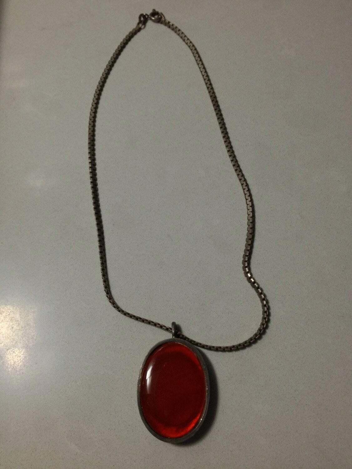 Designer Sterling Silver Necklace with Carnelian Pendant Size ONE SIZE - 3 Thumbnail