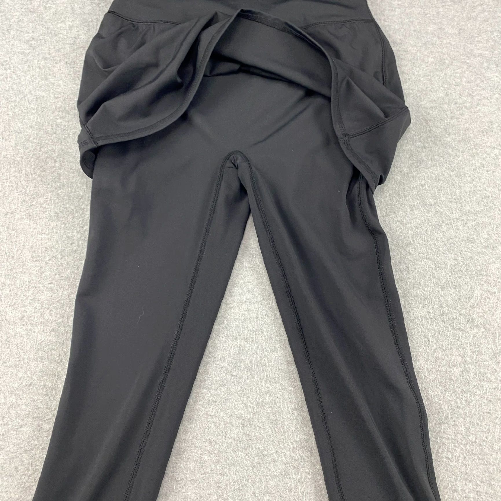 Vintage Zuda Leggings Womens Cropped Skirted 2XS Black Stretch Pockets Breathable Activewear Tennis Running Walking Dance Athleisure Modern Size 24" / US 00 / IT 34 - 5 Thumbnail