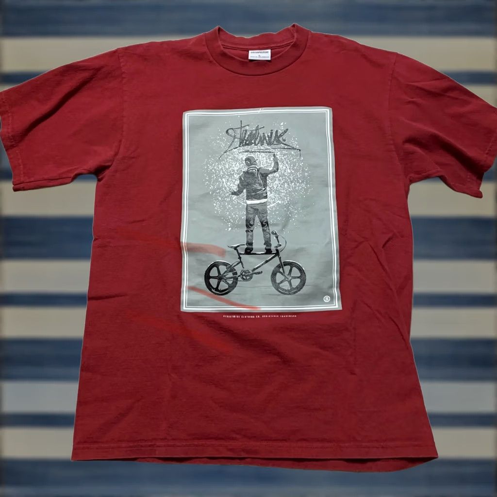 Bicycle STREETWISE Shirt Mens L Maroon Graffiti Bicycle Streetwear T-shirt Size US L / EU 52-54 / 3 - 1 Thumbnail
