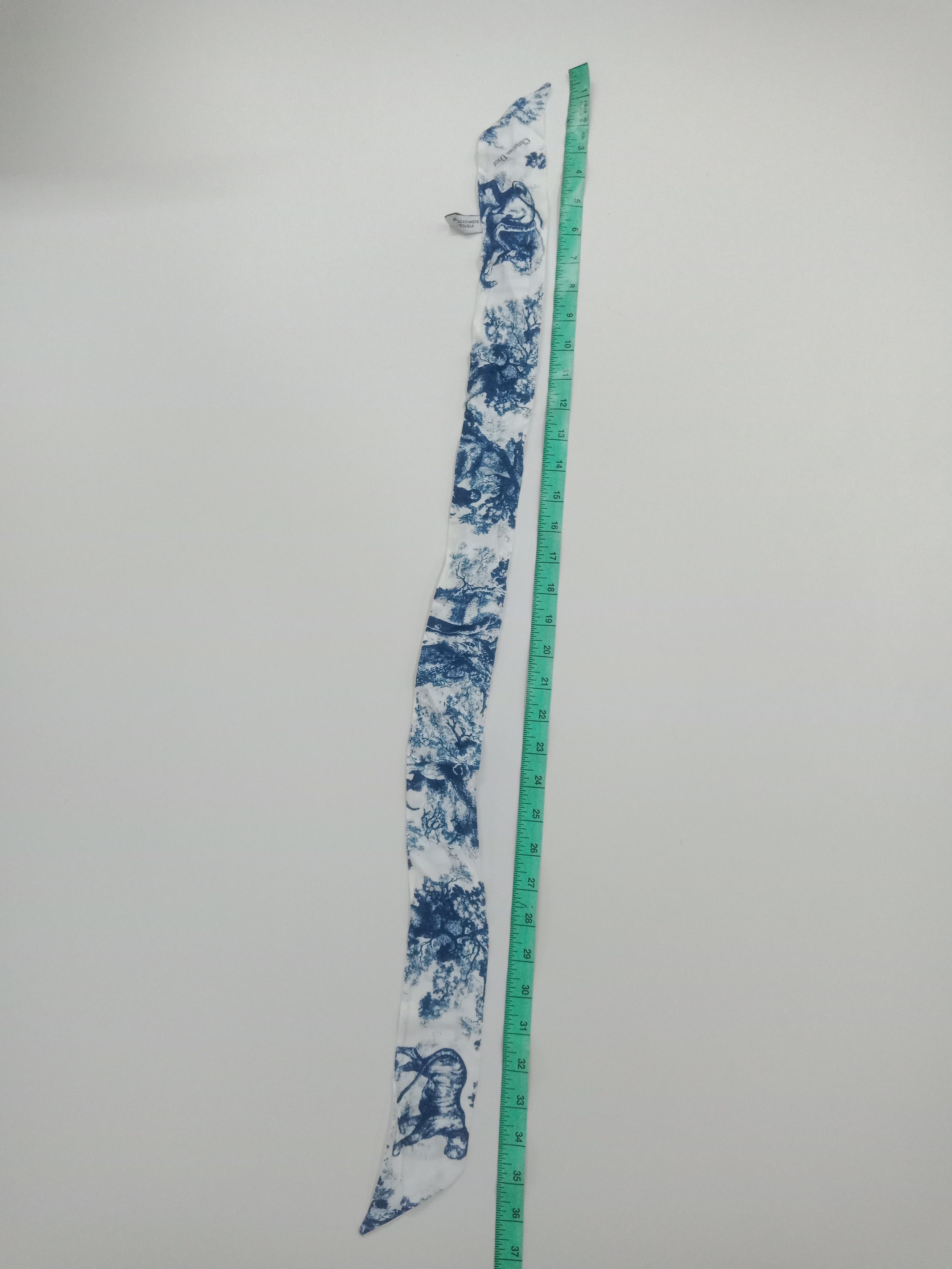Christian Dior Monsieur Christian Dior Silk Toile De Jouy Mitzah Scarf Blue #E Size ONE SIZE - 7 Thumbnail