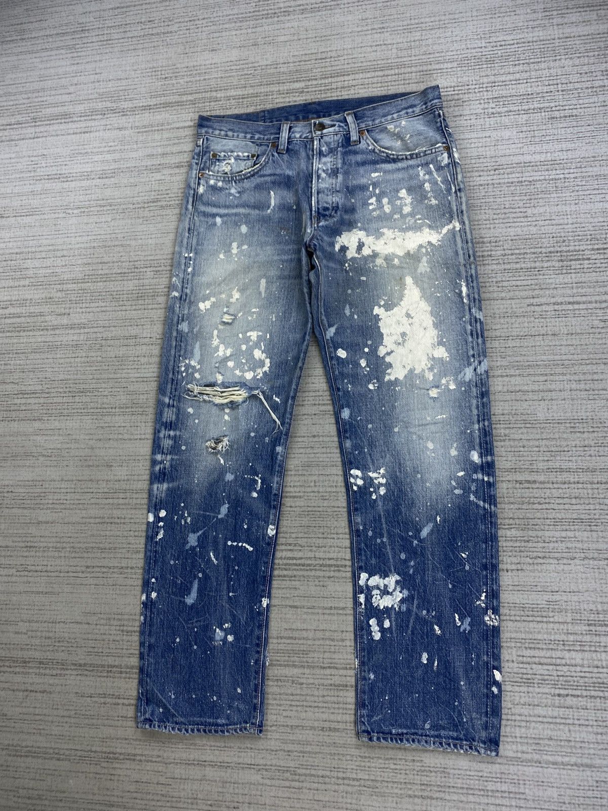 Japanese Brand Vintage Hysteric Glamour RNA Selvedge Splatter Paint Jeans Size US 32 / EU 48 - 5 Thumbnail