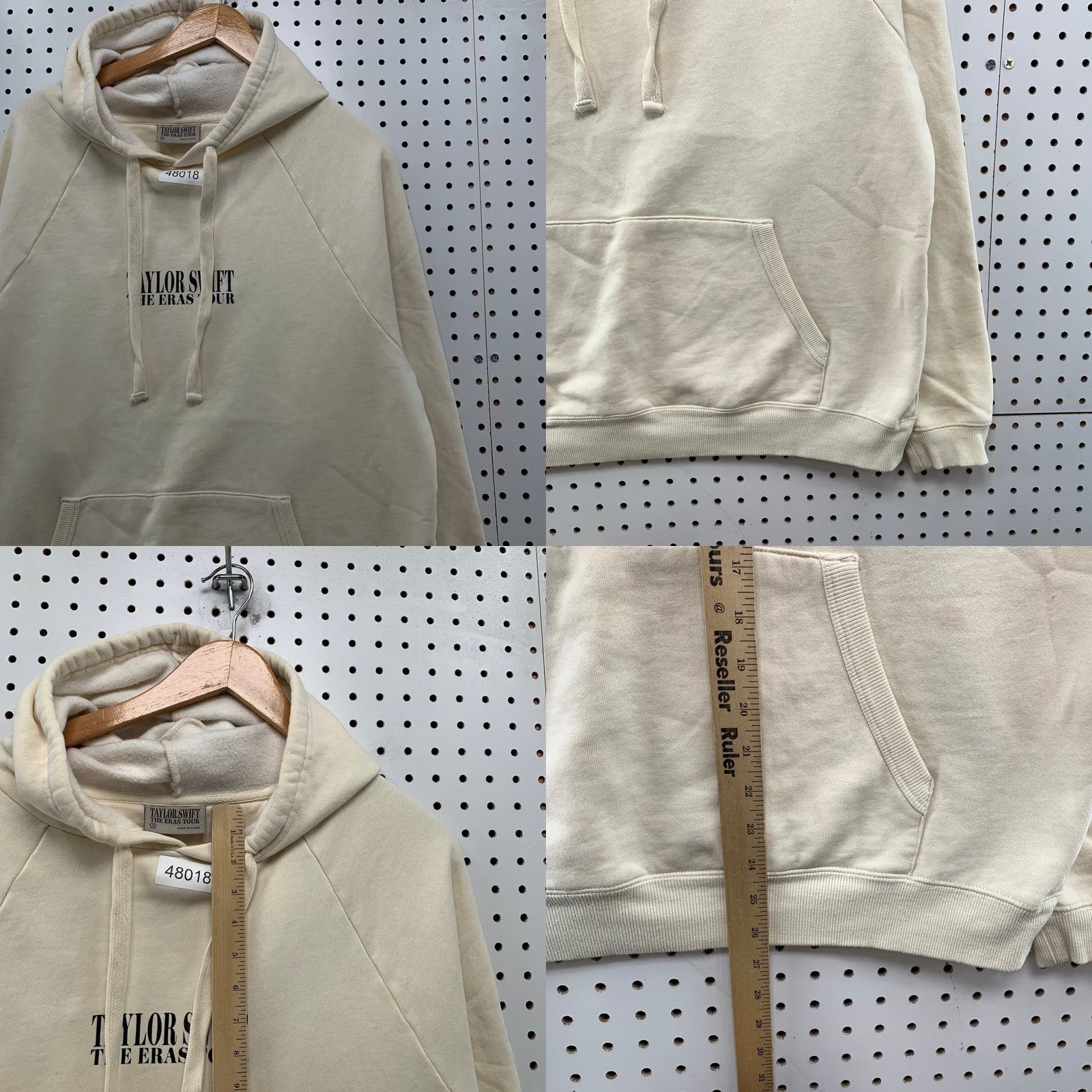 Vintage Taylor Swift Eras Tour Hoodie Sweatshirt Mens Small Beige Oversized Size US S / EU 44-46 / 1 - 8 Thumbnail