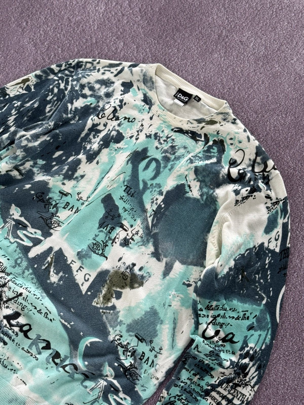 Dolce & Gabbana Archive 90’s D&G Dolce & Gabbana Italian Overprint Sweater Size XL / US 12-14 / IT 48-50 - 7 Thumbnail
