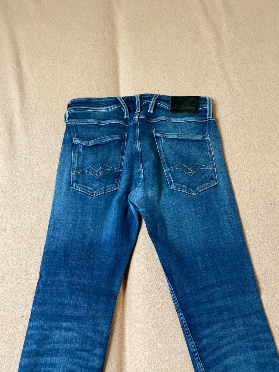 Replay × Vintage Replay Anbass Slim Fit Mid Wash Jeans Blue Size US 33 - 11 Thumbnail