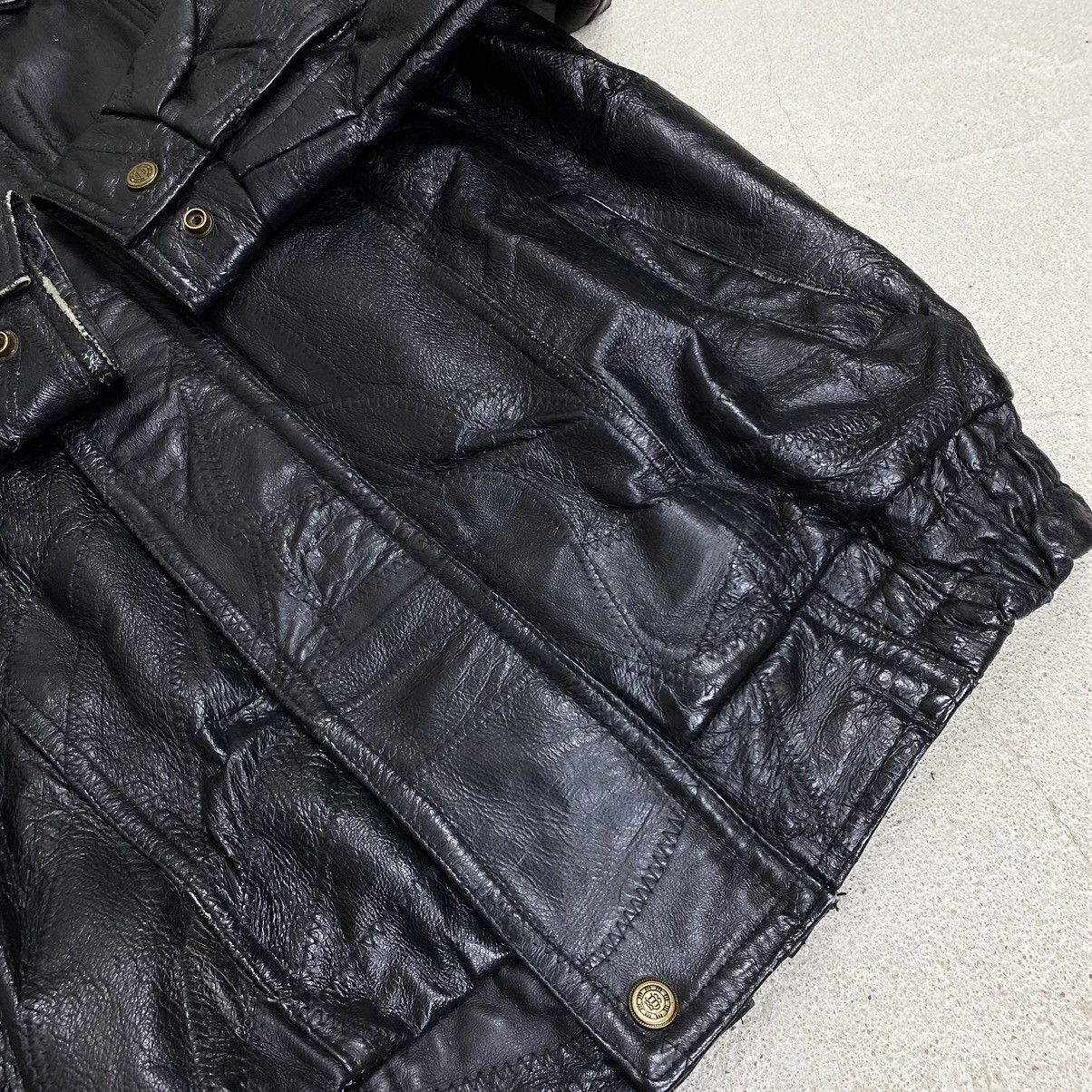 Vintage Leather jacket vintage bomber patchwork boxy oversize Size US L / EU 52-54 / 3 - 7 Thumbnail