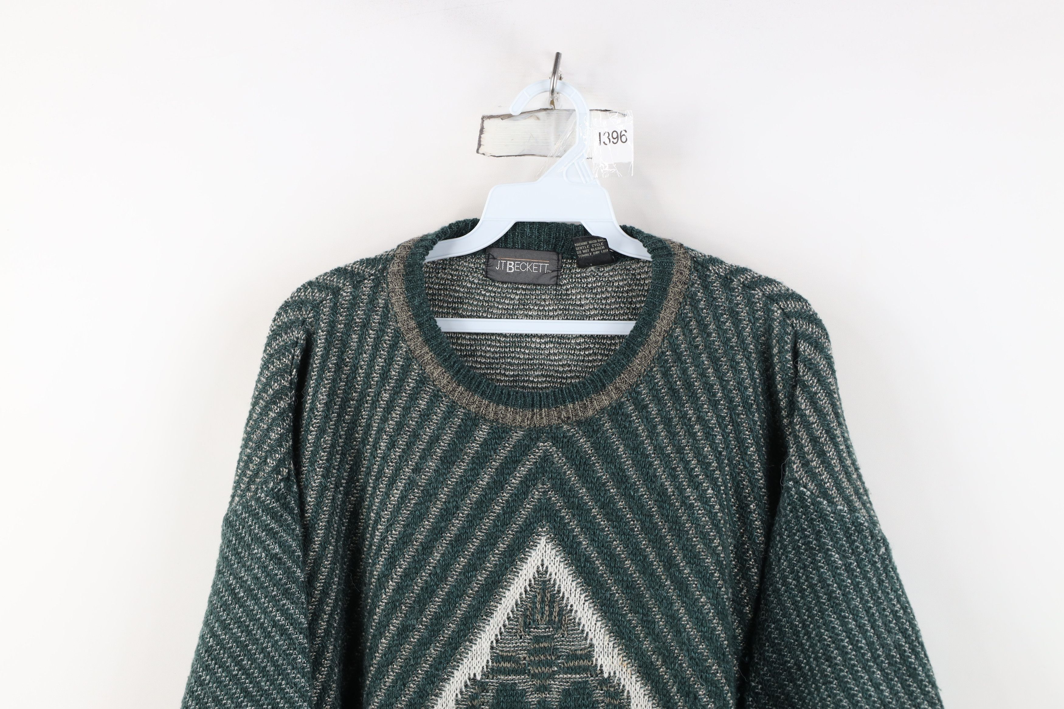 Vintage Vintage 90s Streetwear Blend Ribbed Knit Geometric Sweater Size L / US 10 / IT 46 - 2 Thumbnail