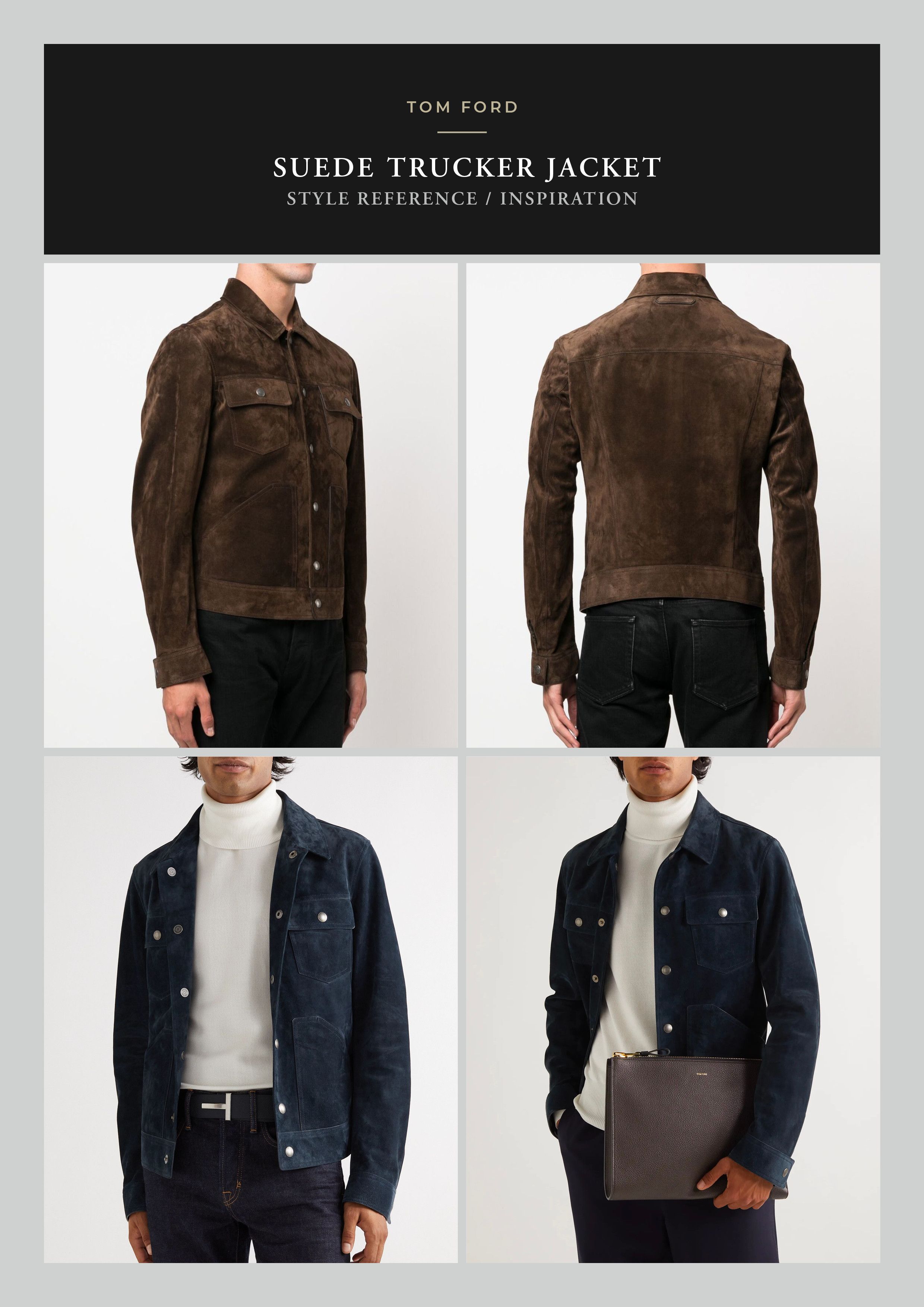 Tom Ford A-List Fave Coveted New $8,700 w/tax TOM FORD Suede Trucker Size US L / EU 52-54 / 3 - 22 Thumbnail
