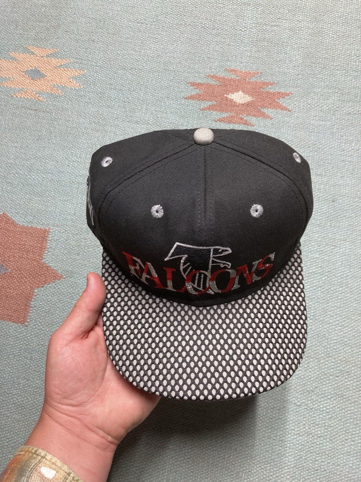 Vintage 90s SnapBack hat Atlanta falcons #1 apparel USA NFL black Size ONE SIZE - 3 Thumbnail