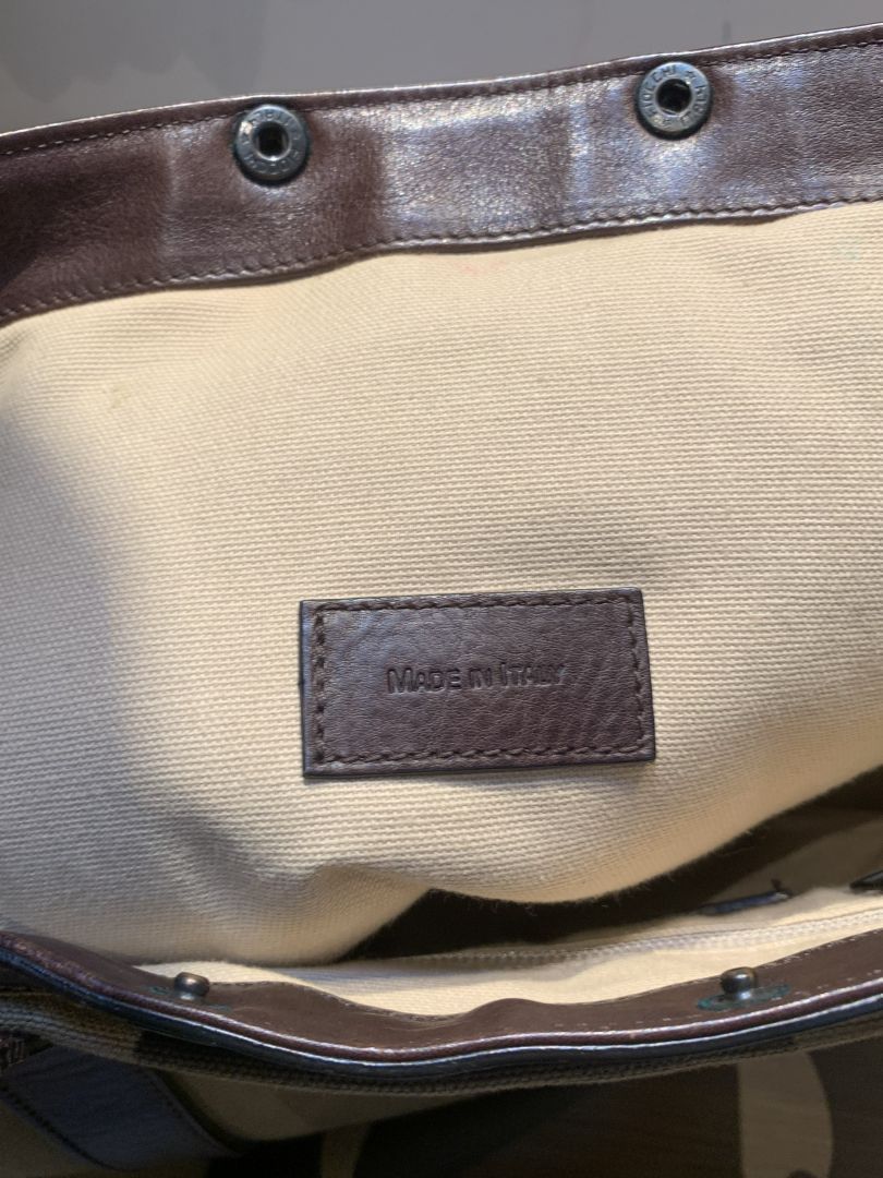 Burberry Vintage Burberry Canvas & Leather Tote Bag - Tan/Beige Size ONE SIZE - 4 Thumbnail