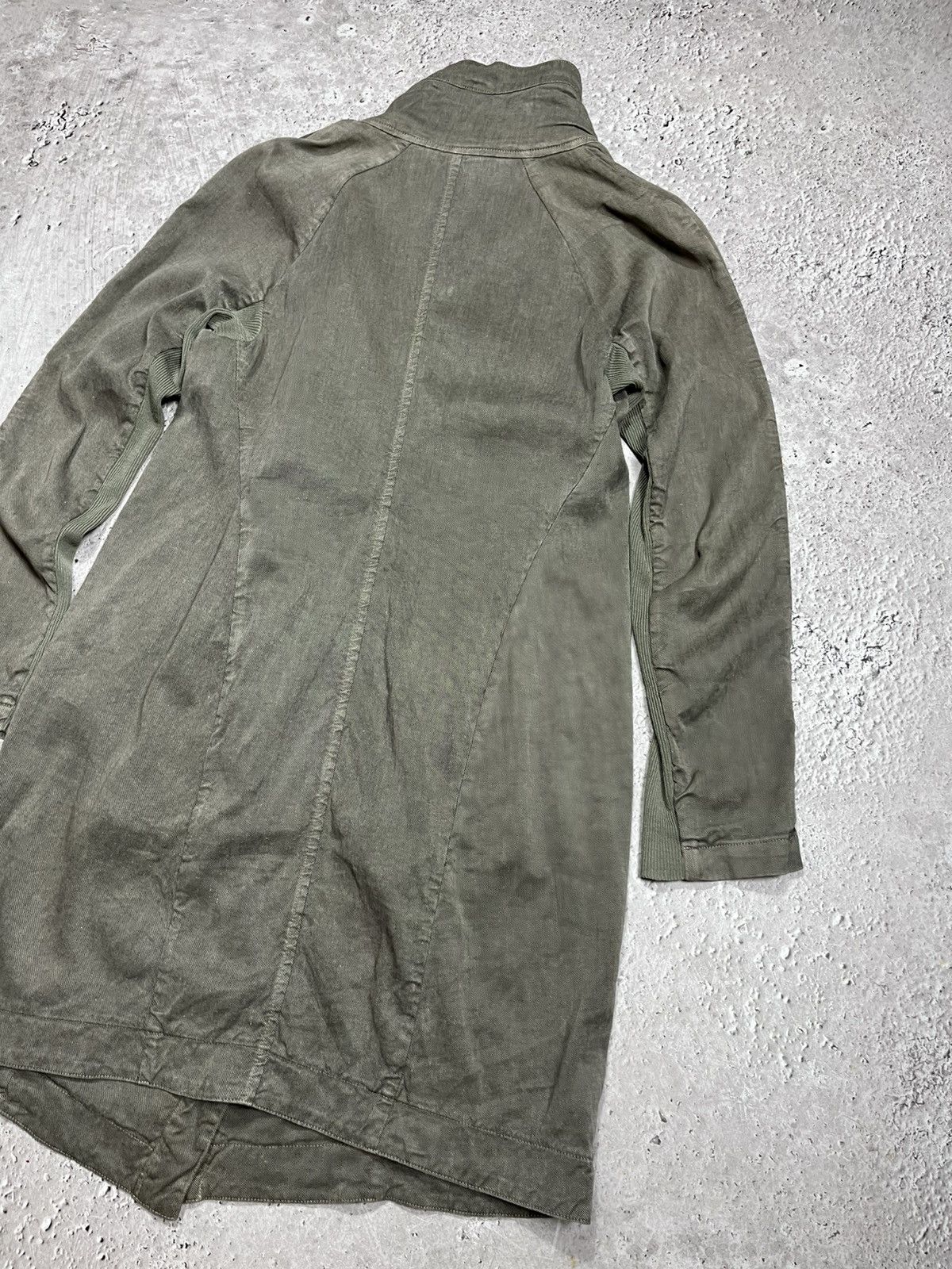 Transit Transit Par-Such Linen Asymmetric Coat Jacket Olive Size 3 Size M / US 6-8 / IT 42-44 - 16 Thumbnail