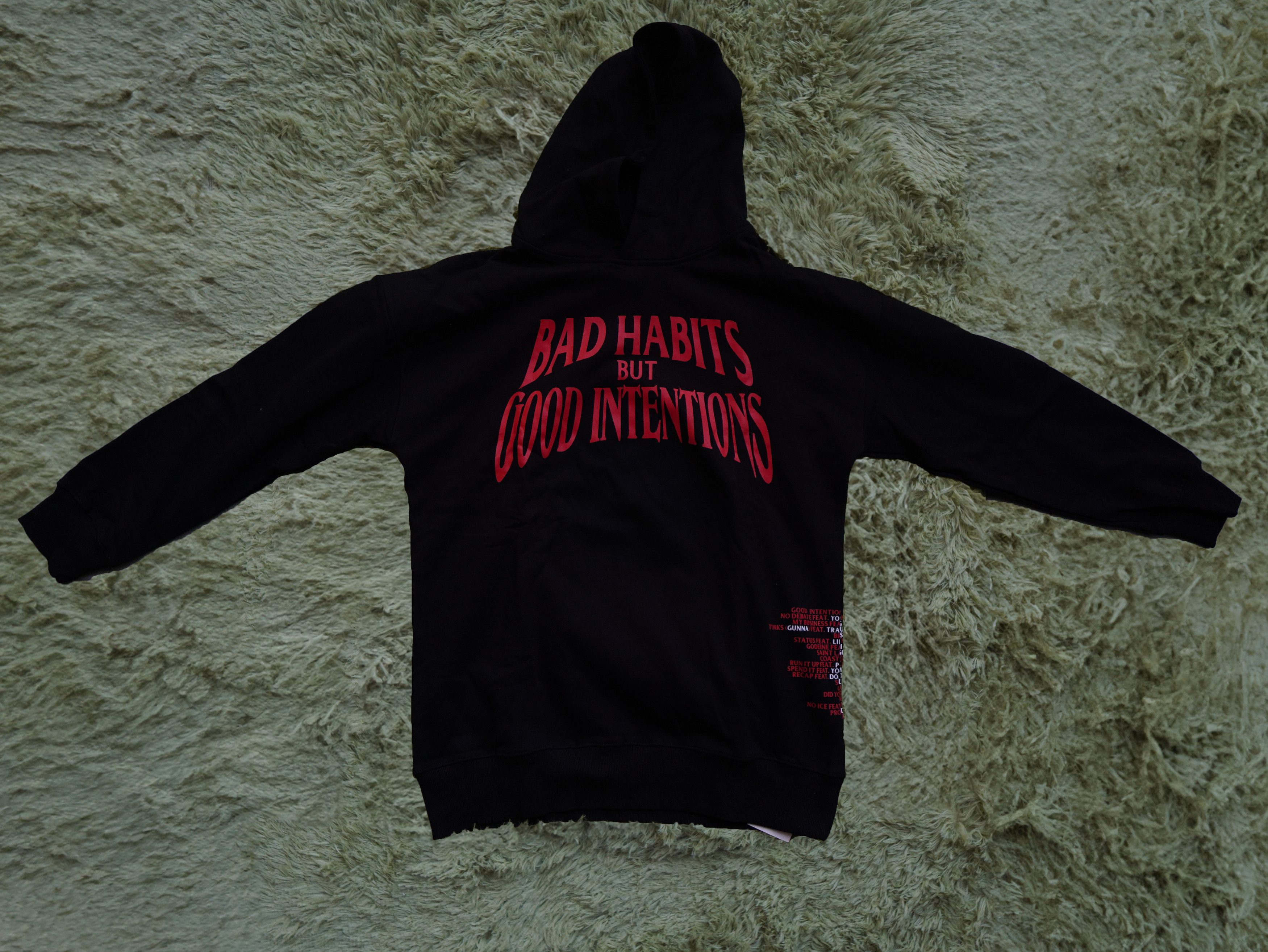 Vlone Nav x Vlone Bad Habits but Good Intentions Black Hoodie M Grailed