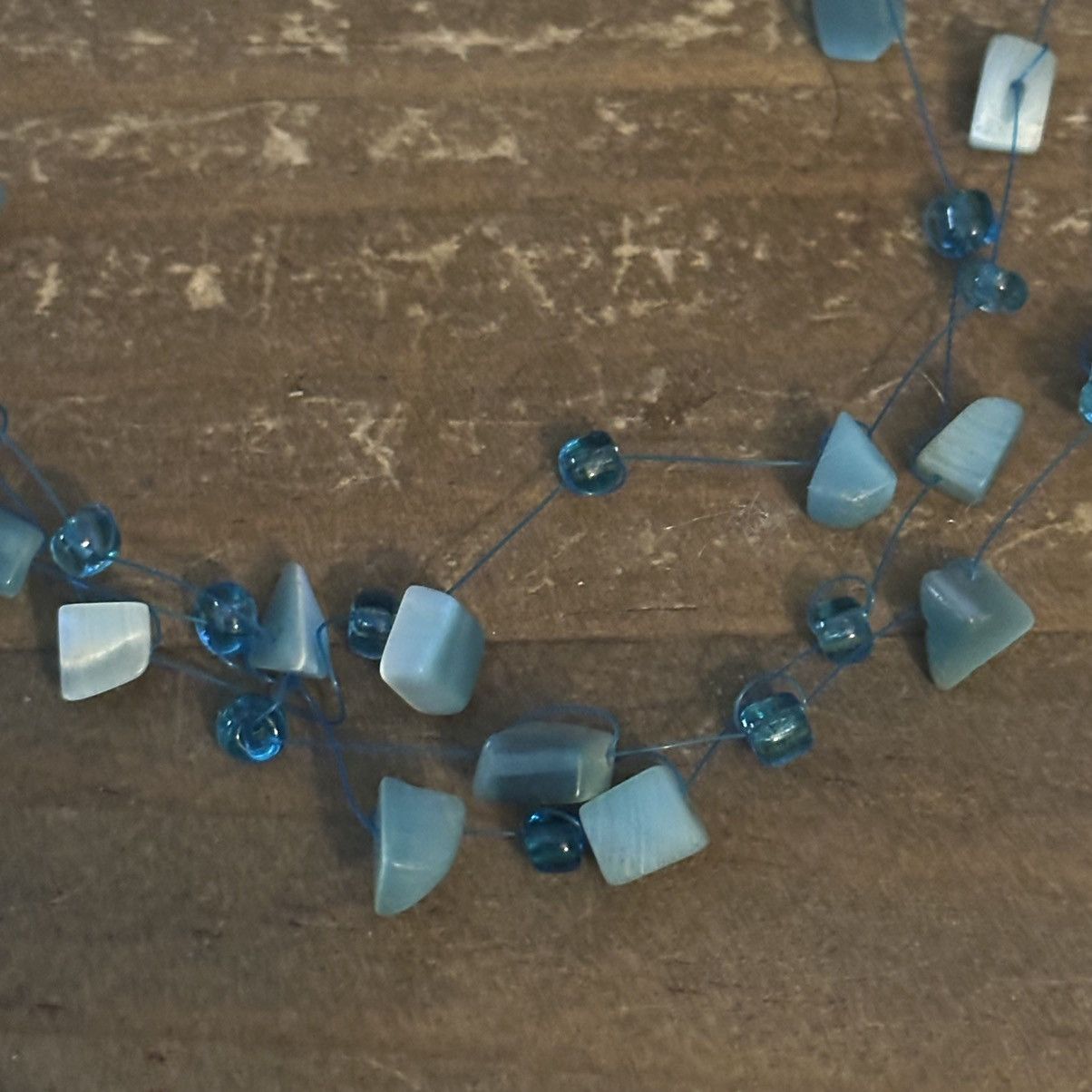 Vintage Vintage multi strand aqua blue shell chip necklace Size ONE SIZE - 3 Thumbnail