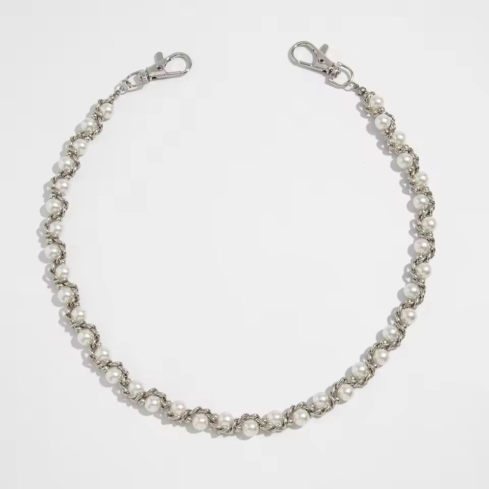 Jewelry Imitation Pearl Wallet Chain, Pants Chain Size ONE SIZE - 4 Thumbnail