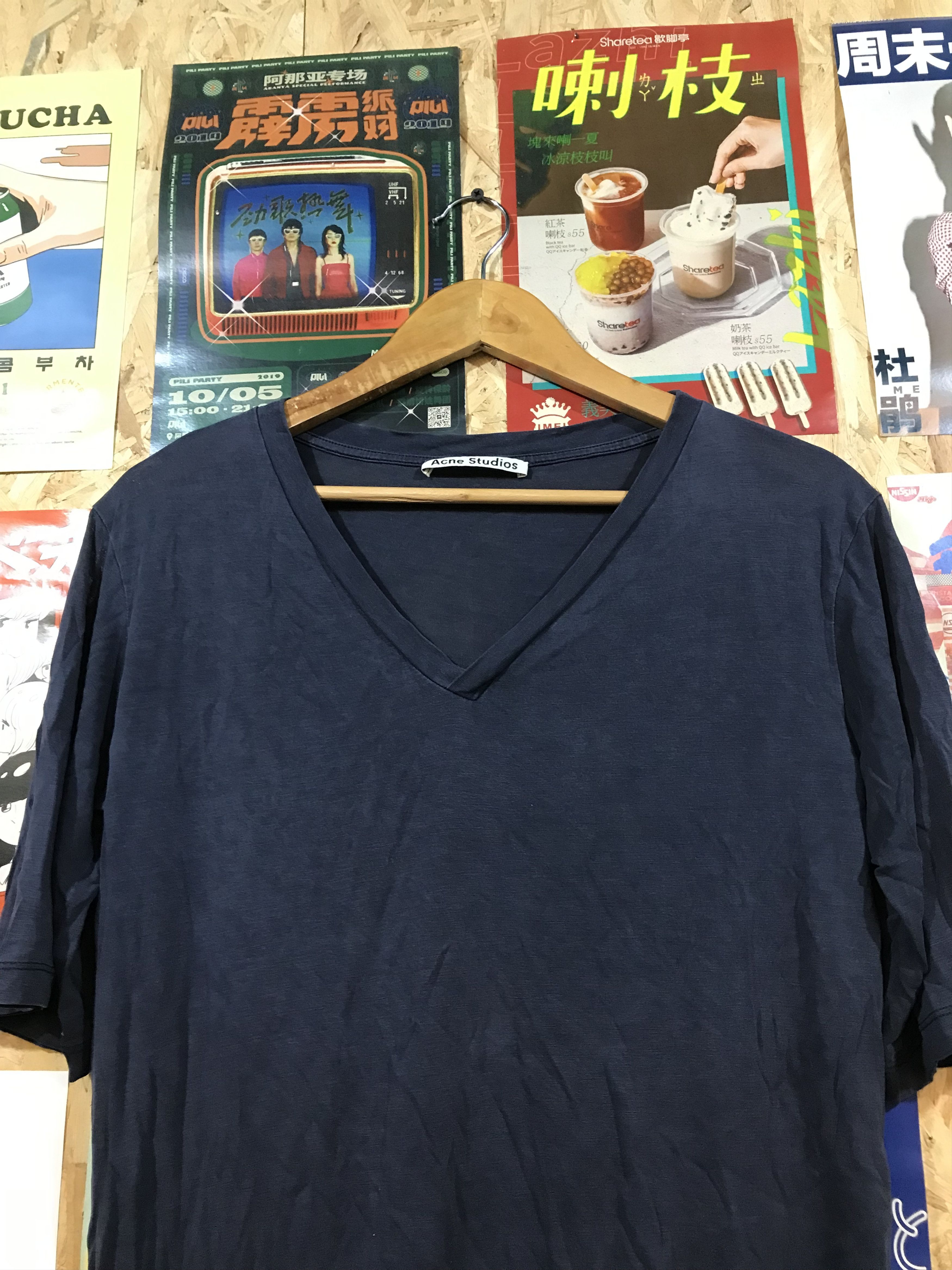 Acne Studios Acne Studios Behati Tencel PAW16 V Neck Tee Shirt Size XS / US 0-2 / IT 36-38 - 2 Thumbnail