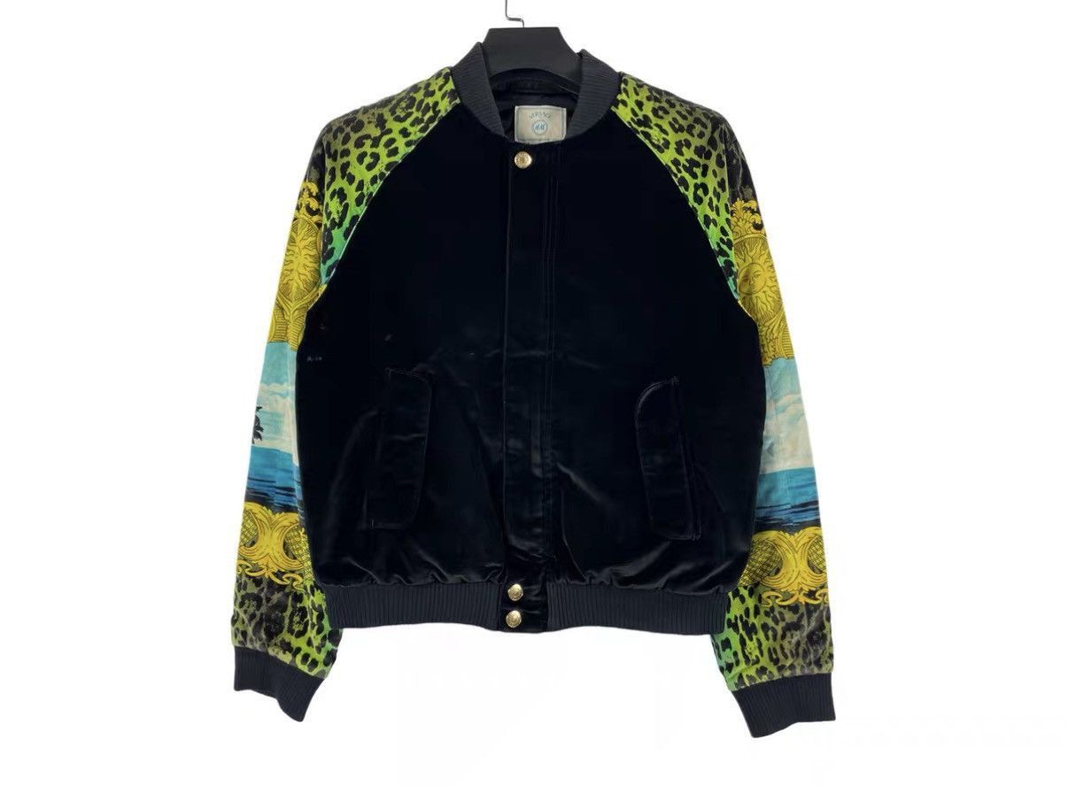 Versace Black Printed Sleeve Bomber Jacket Size US M / EU 48-50 / 2 - 1 Thumbnail